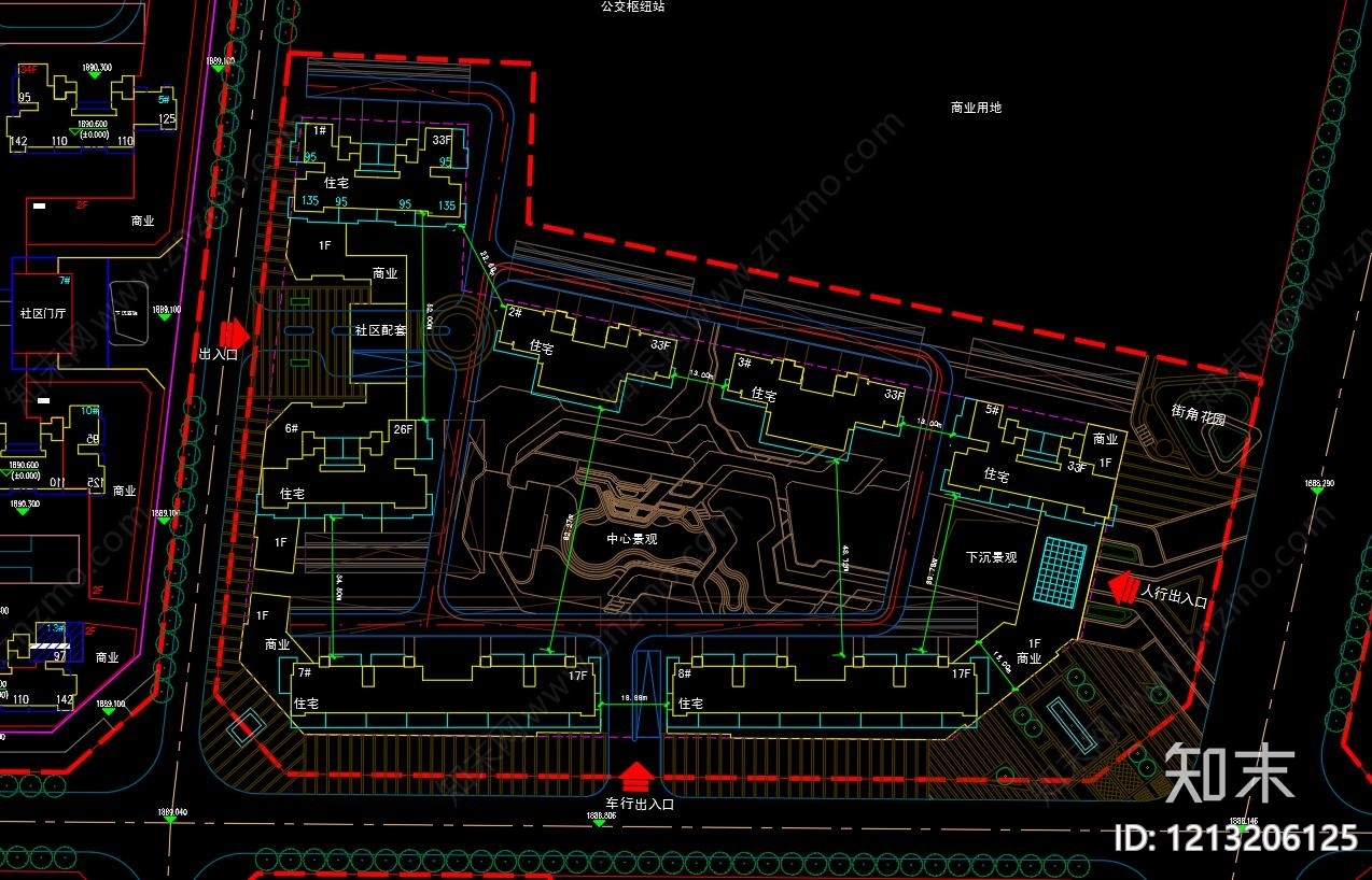 现代住宅楼建筑cad施工图下载【ID:1213206125】