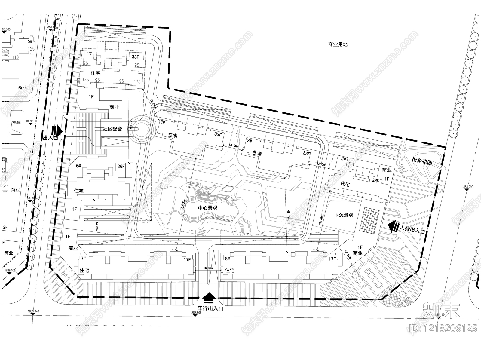 现代住宅楼建筑cad施工图下载【ID:1213206125】