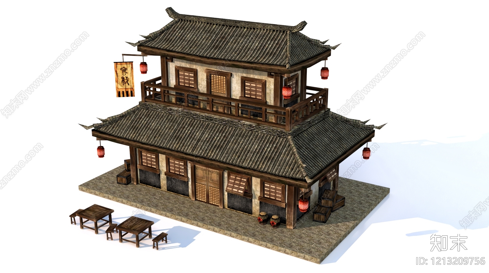 中式古建3D模型下载【ID:1213209756】