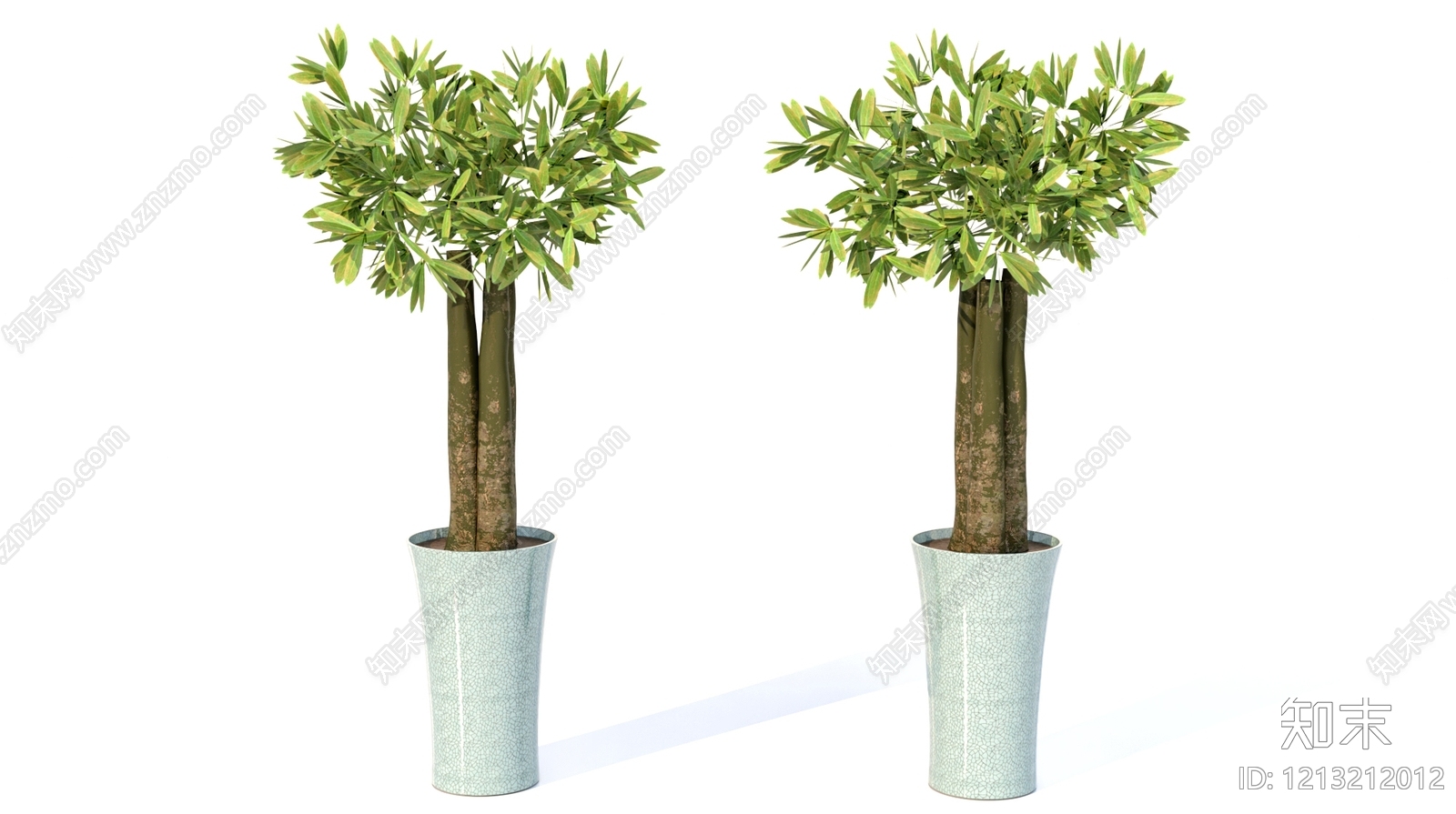 现代简约盆栽3D模型下载【ID:1213212012】