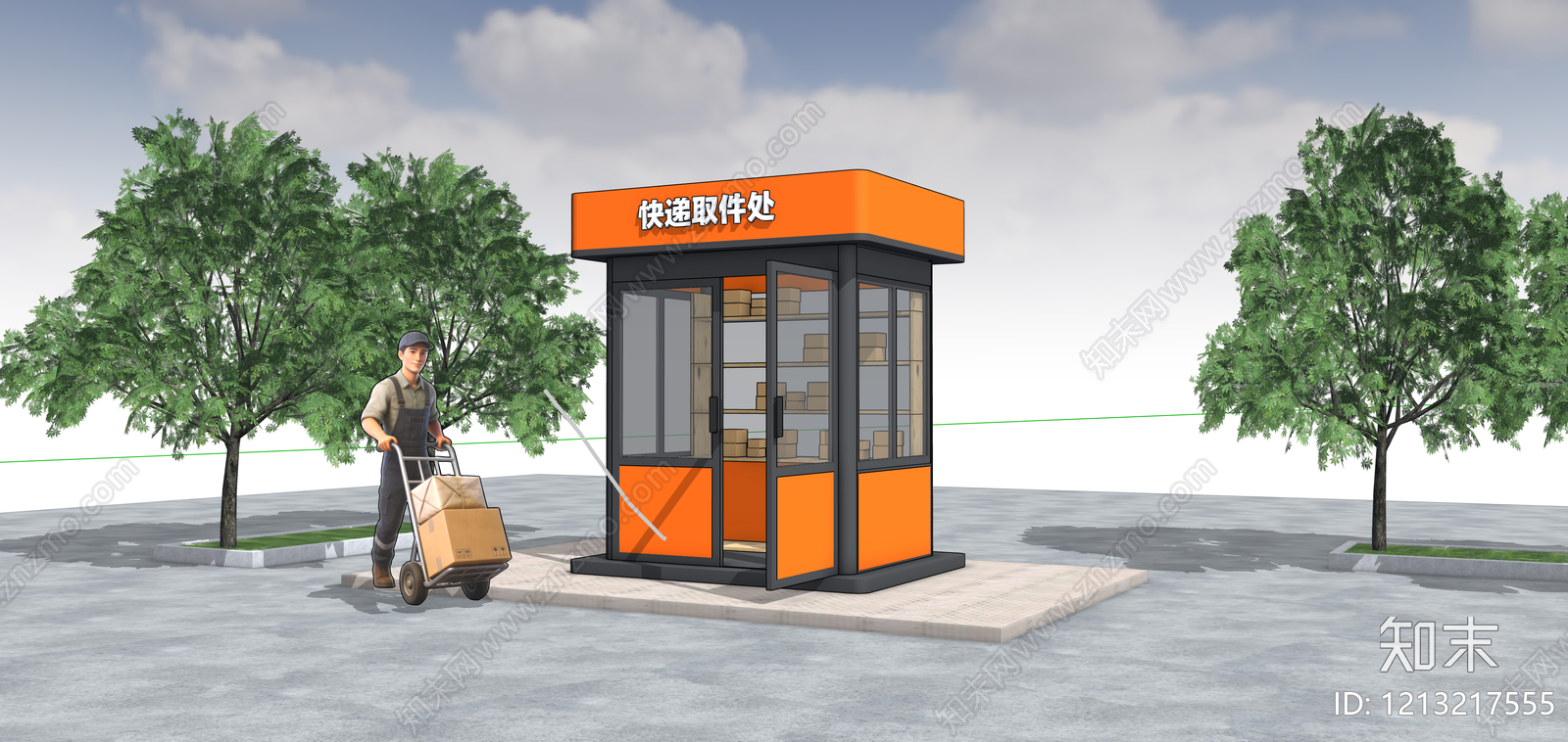 现代简约亭子SU模型下载【ID:1213217555】