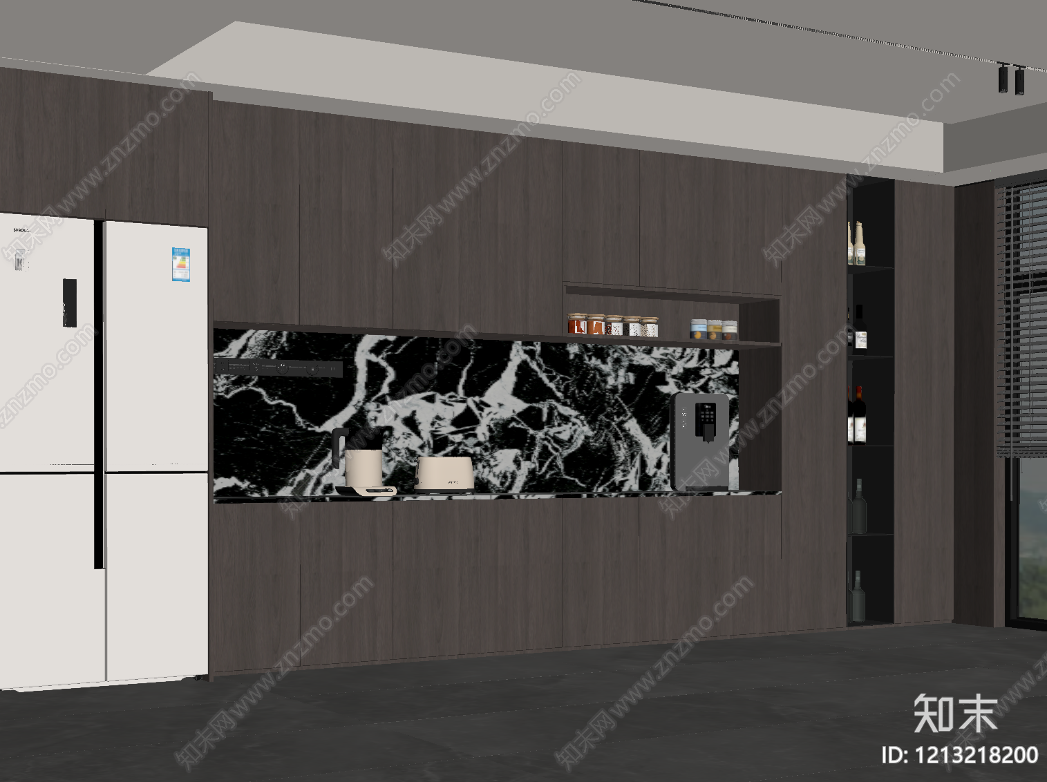 现代极简餐边柜SU模型下载【ID:1213218200】