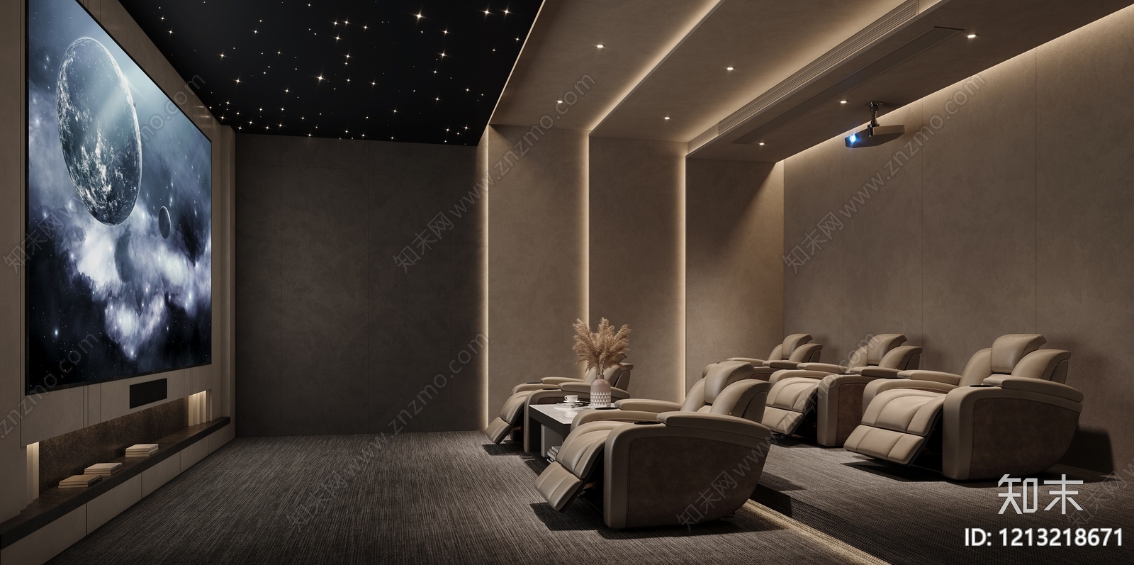 现代轻奢影音室3D模型下载【ID:1213218671】