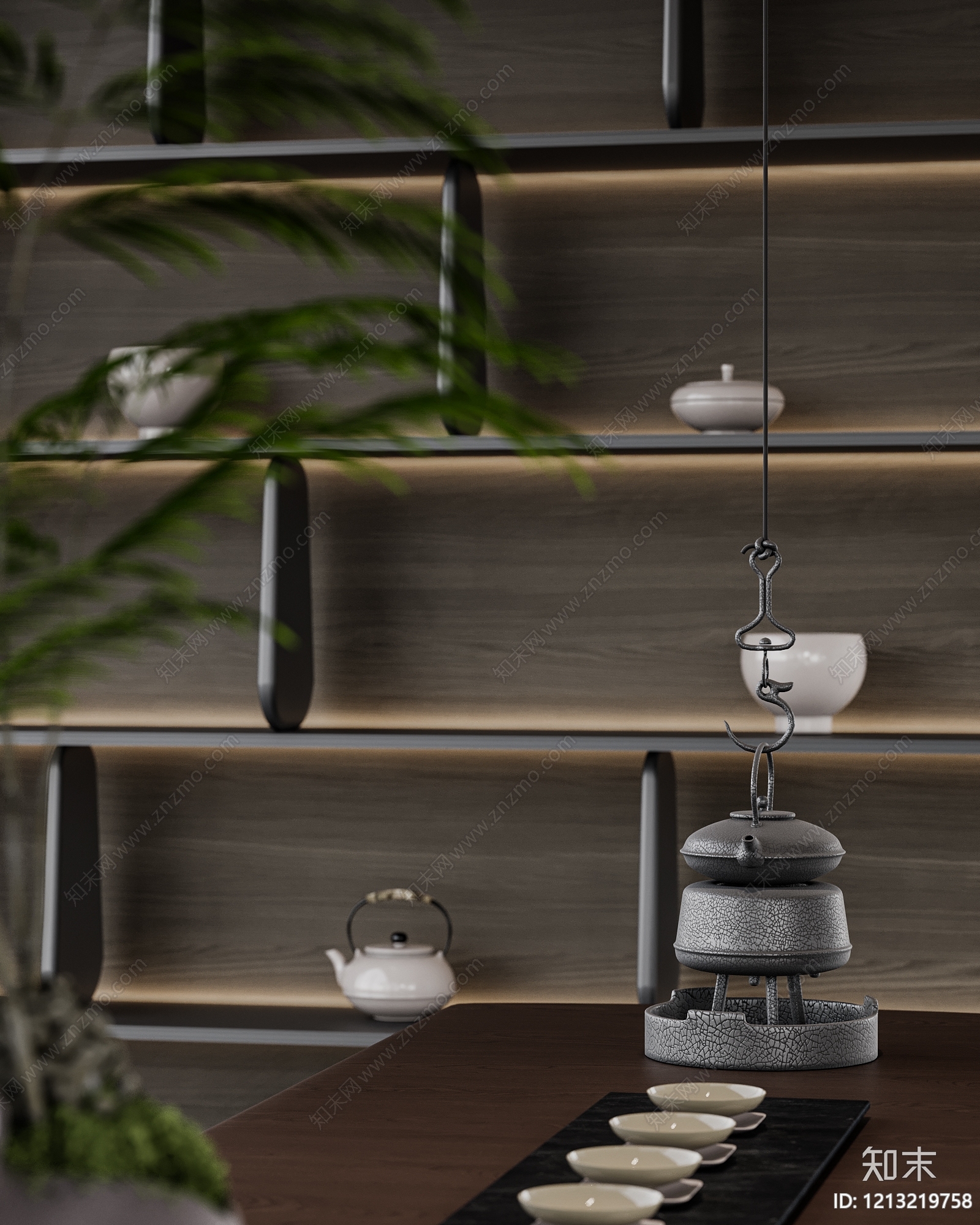 新中式茶室3D模型下载【ID:1213219758】