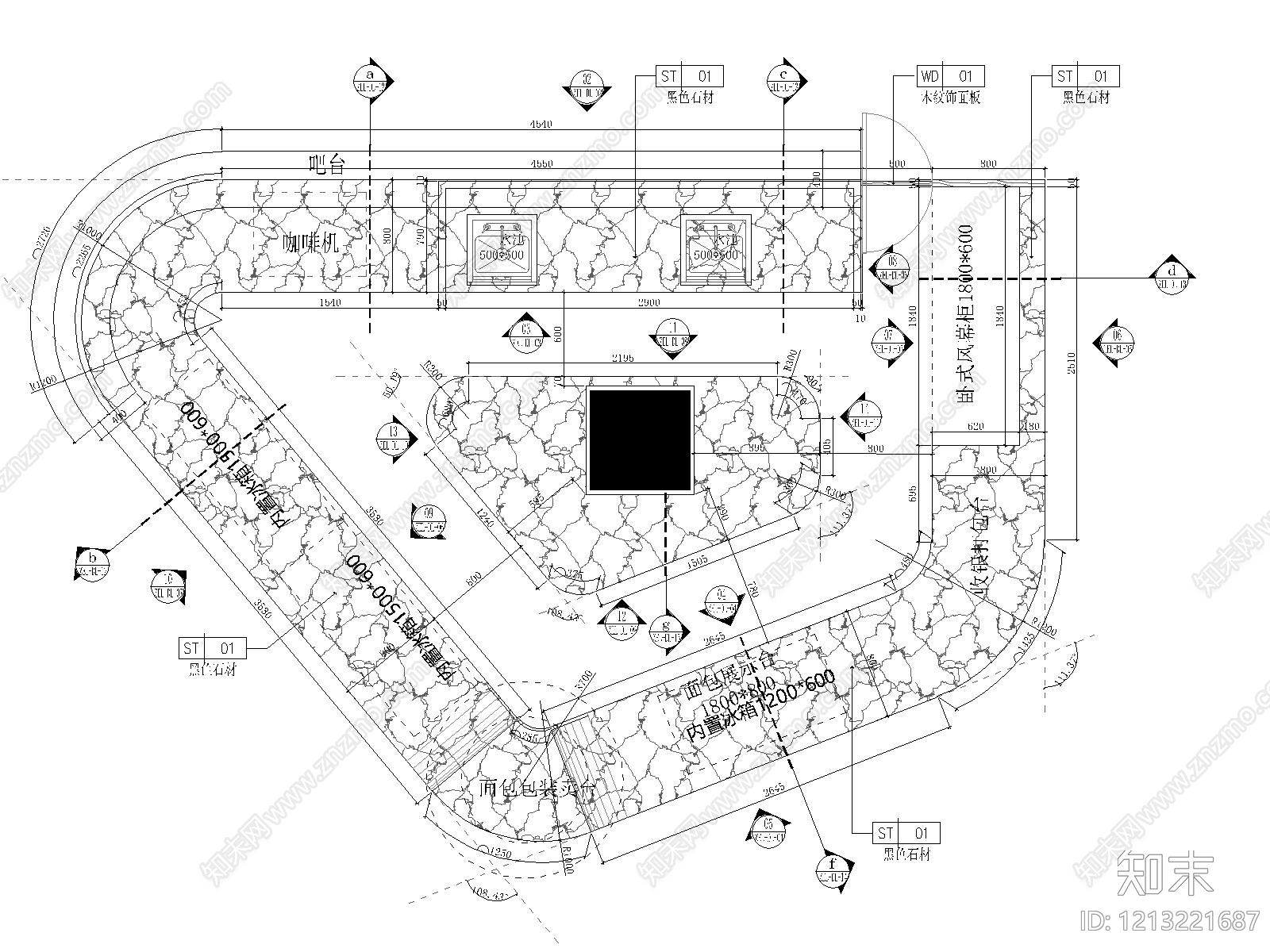 现代吧台节点施工图下载【ID:1213221687】