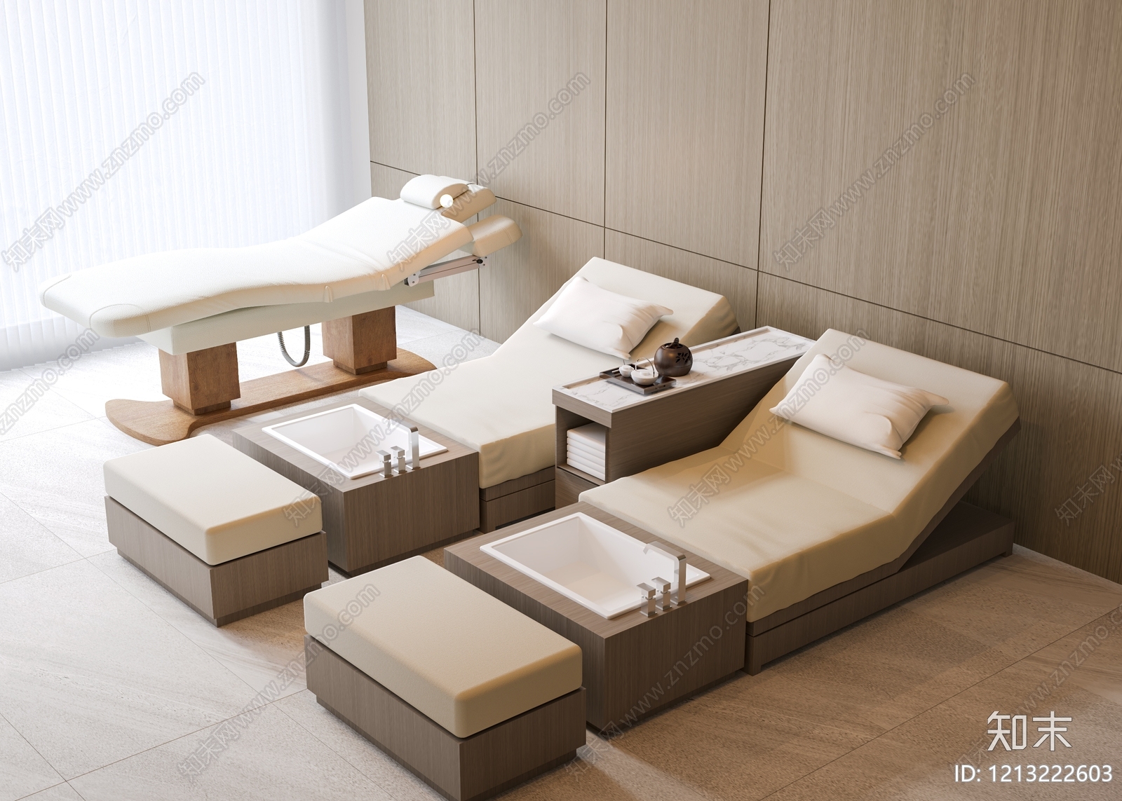 现代简约按摩床3D模型下载【ID:1213222603】