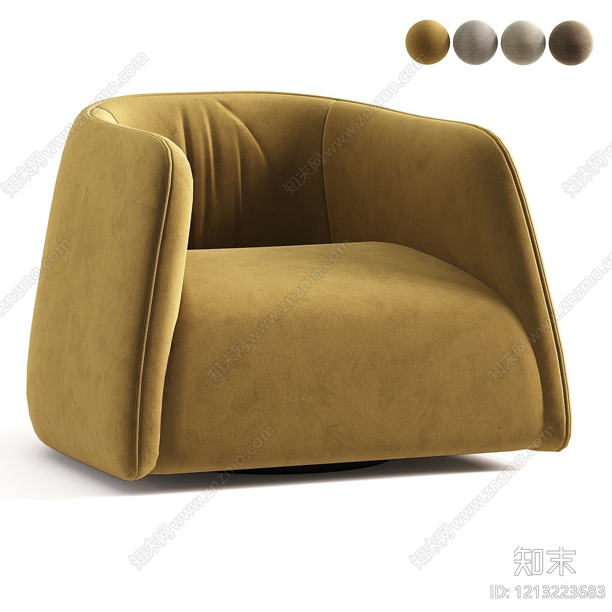 现代简约单人沙发3D模型下载【ID:1213223683】