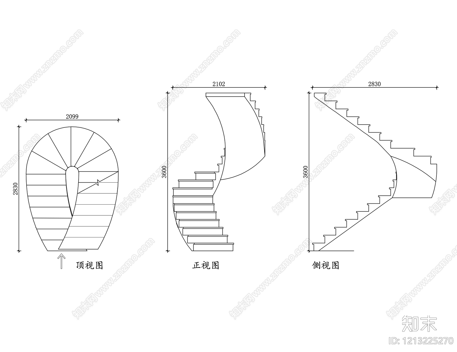 异形楼梯施工图下载【ID:1213225270】