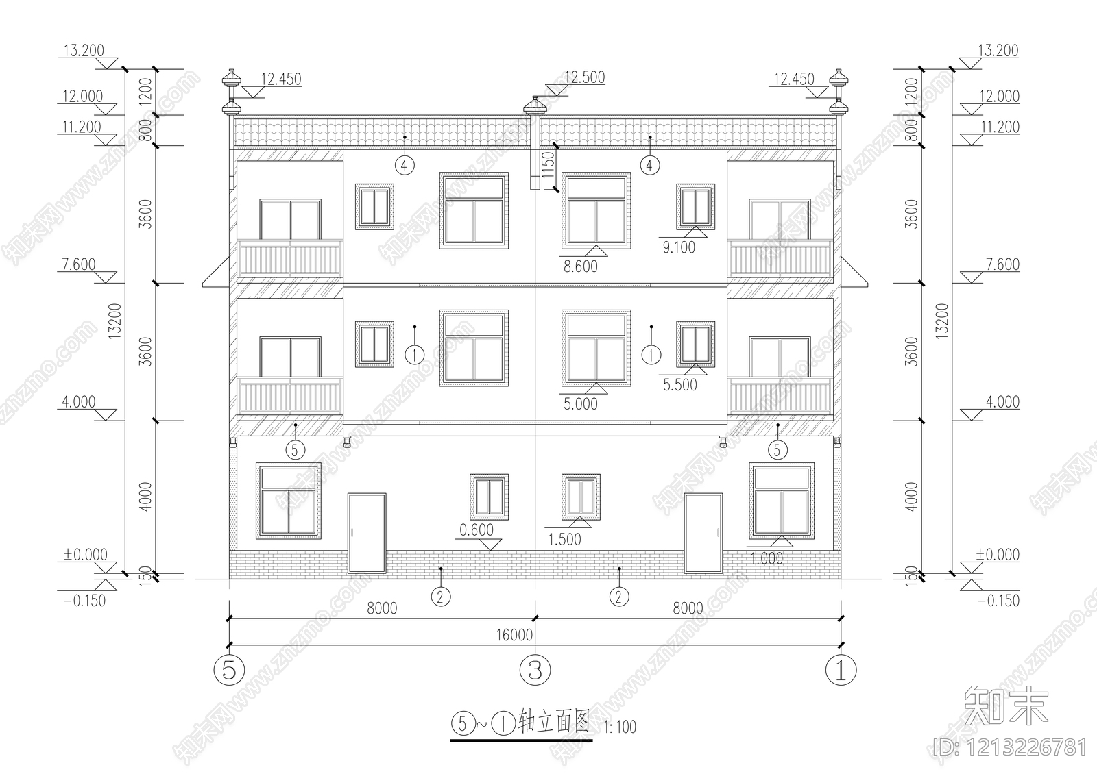 新中式住宅楼建筑cad施工图下载【ID:1213226781】