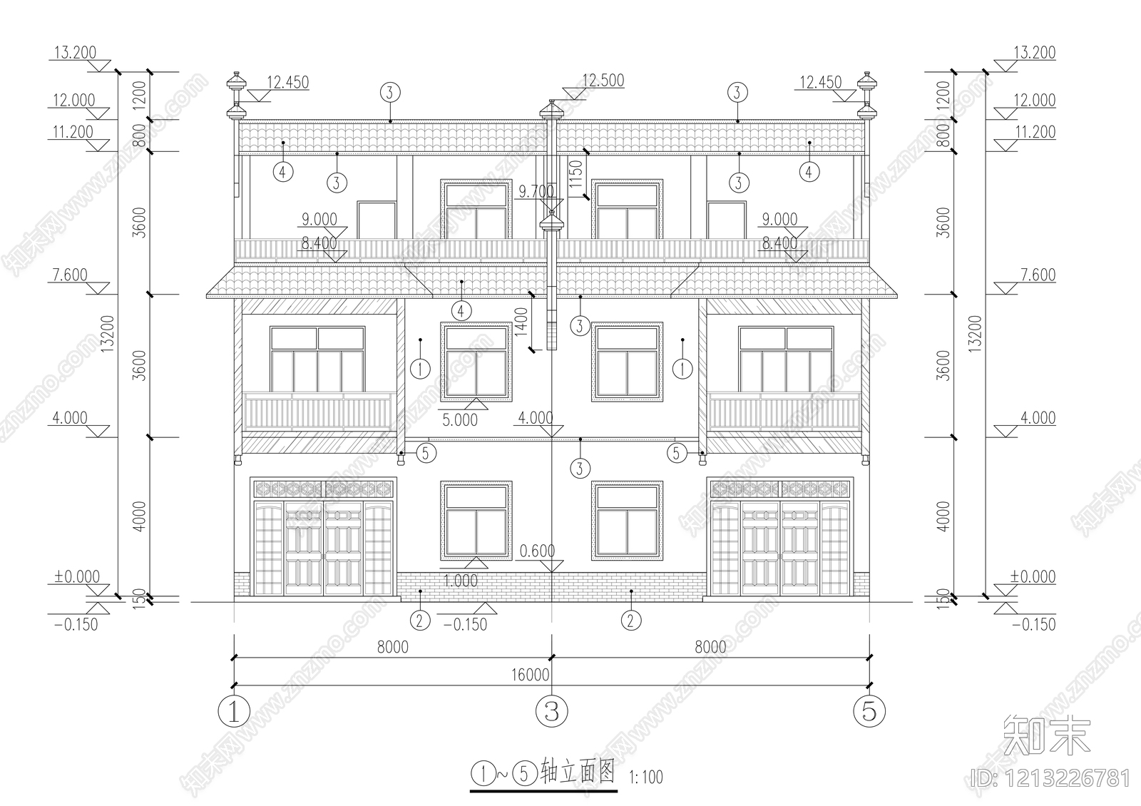 新中式住宅楼建筑cad施工图下载【ID:1213226781】