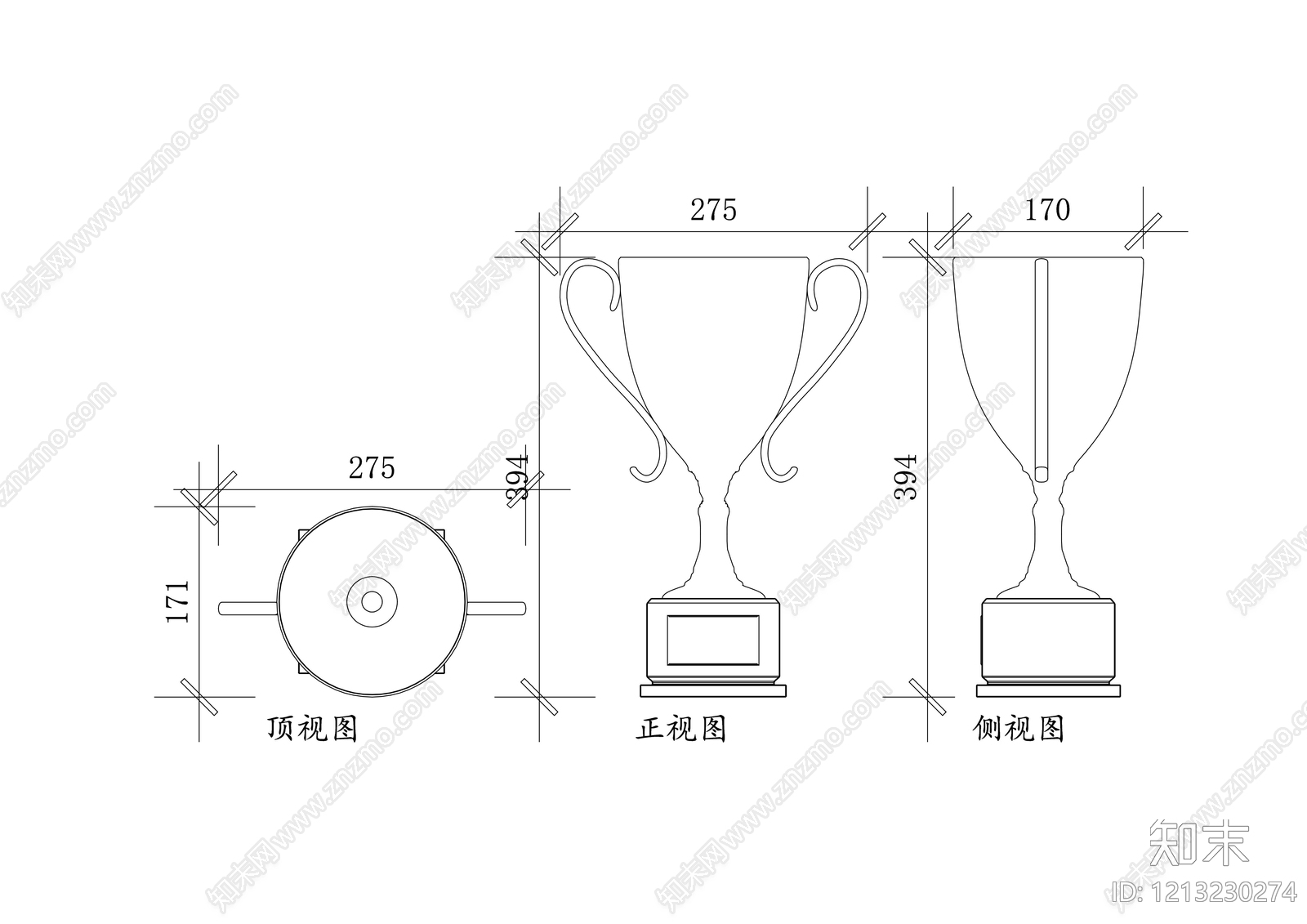 现代摆件cad施工图下载【ID:1213230274】