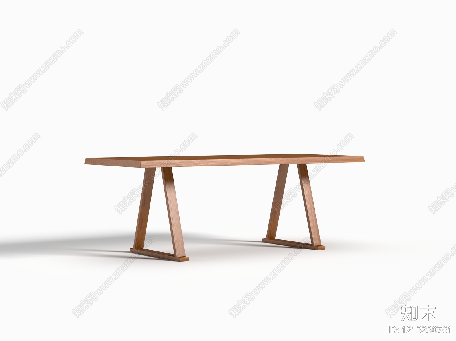 原木极简餐桌SU模型下载【ID:1213230761】