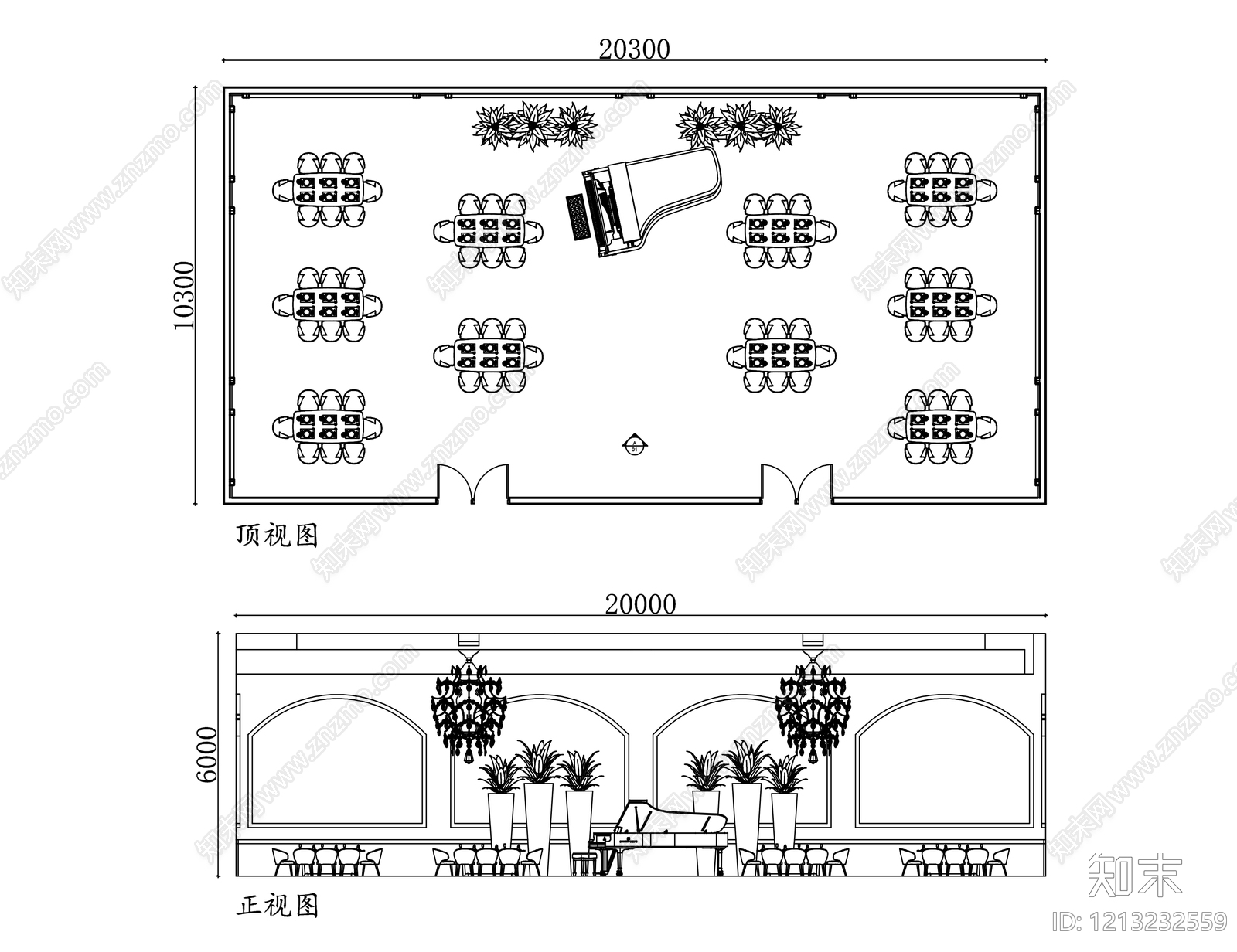 酒店宴会厅施工图下载【ID:1213232559】