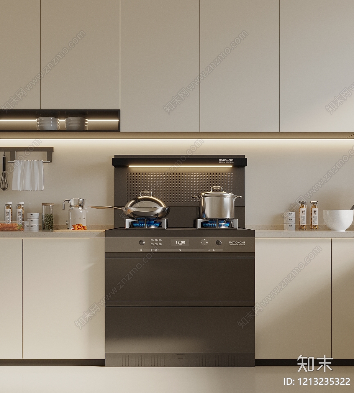 现代封闭式厨房3D模型下载【ID:1213235322】