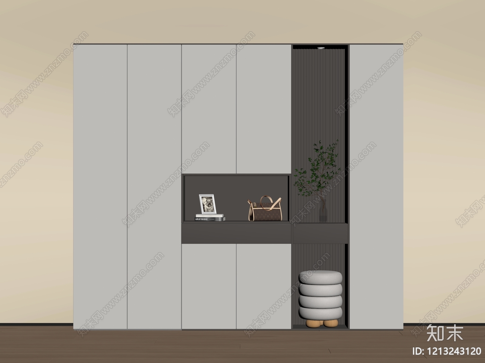 现代简约玄关柜SU模型下载【ID:1213243120】