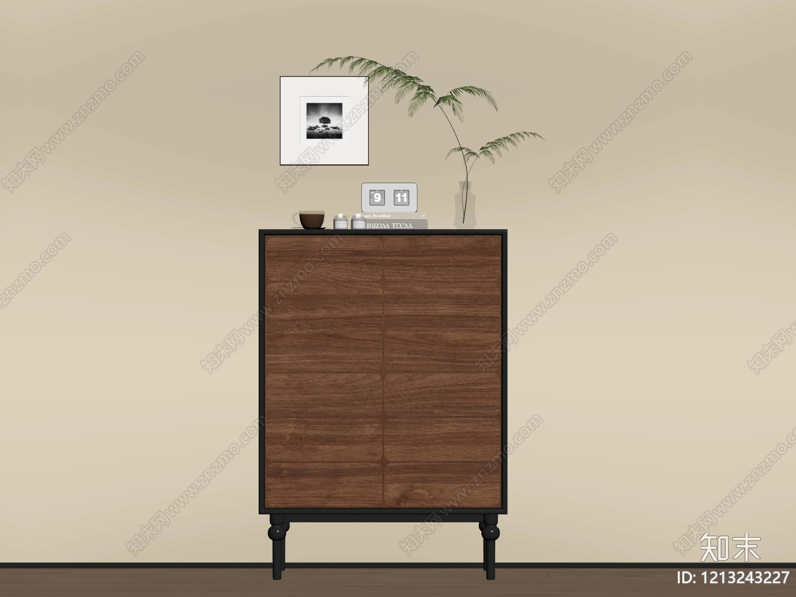 中古风玄关柜SU模型下载【ID:1213243227】