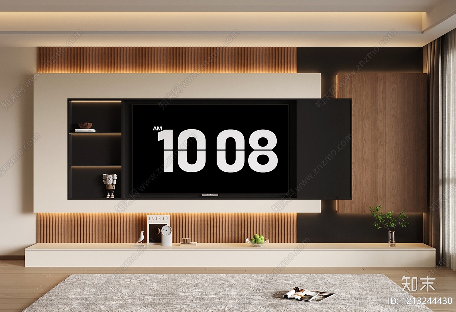 现代背景墙SU模型下载【ID:1213244430】