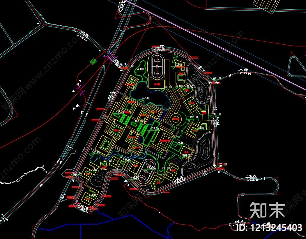 现代学校建筑施工图下载【ID:1213245403】