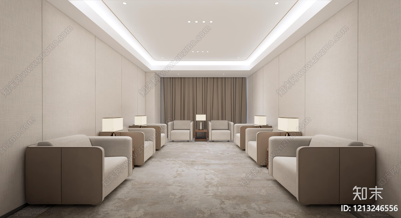 现代接待室SU模型下载【ID:1213246556】
