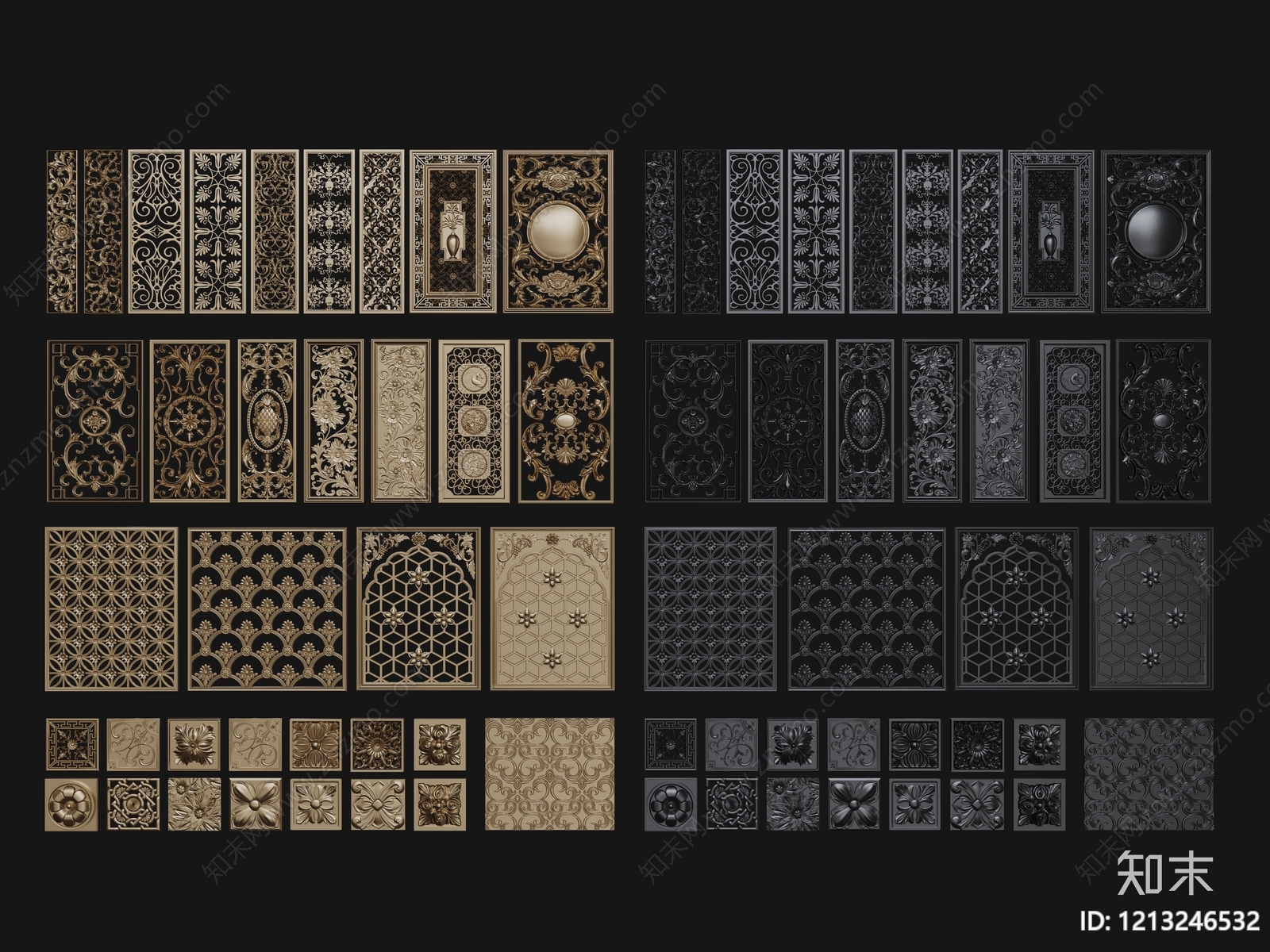 欧式古典雕花SU模型下载【ID:1213246532】