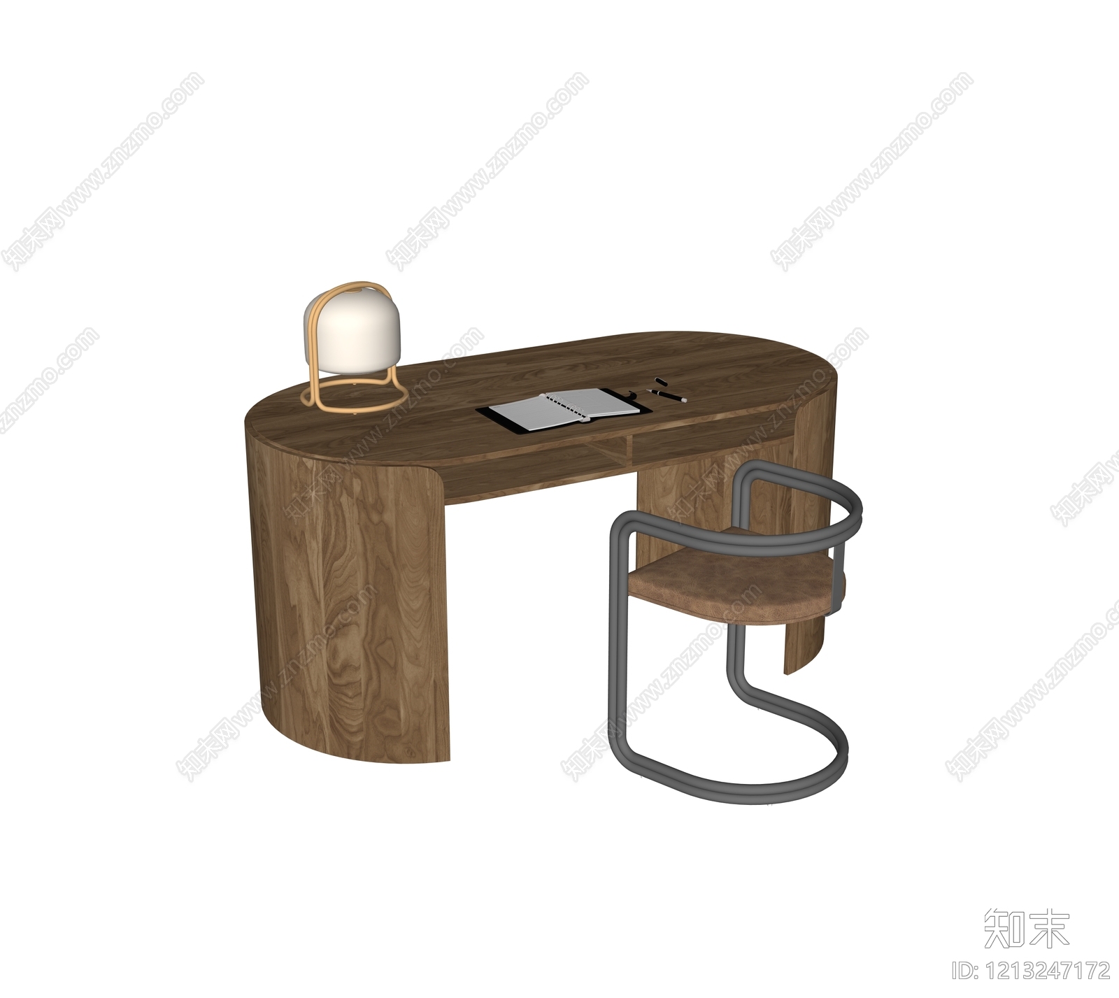 中古风书桌椅SU模型下载【ID:1213247172】