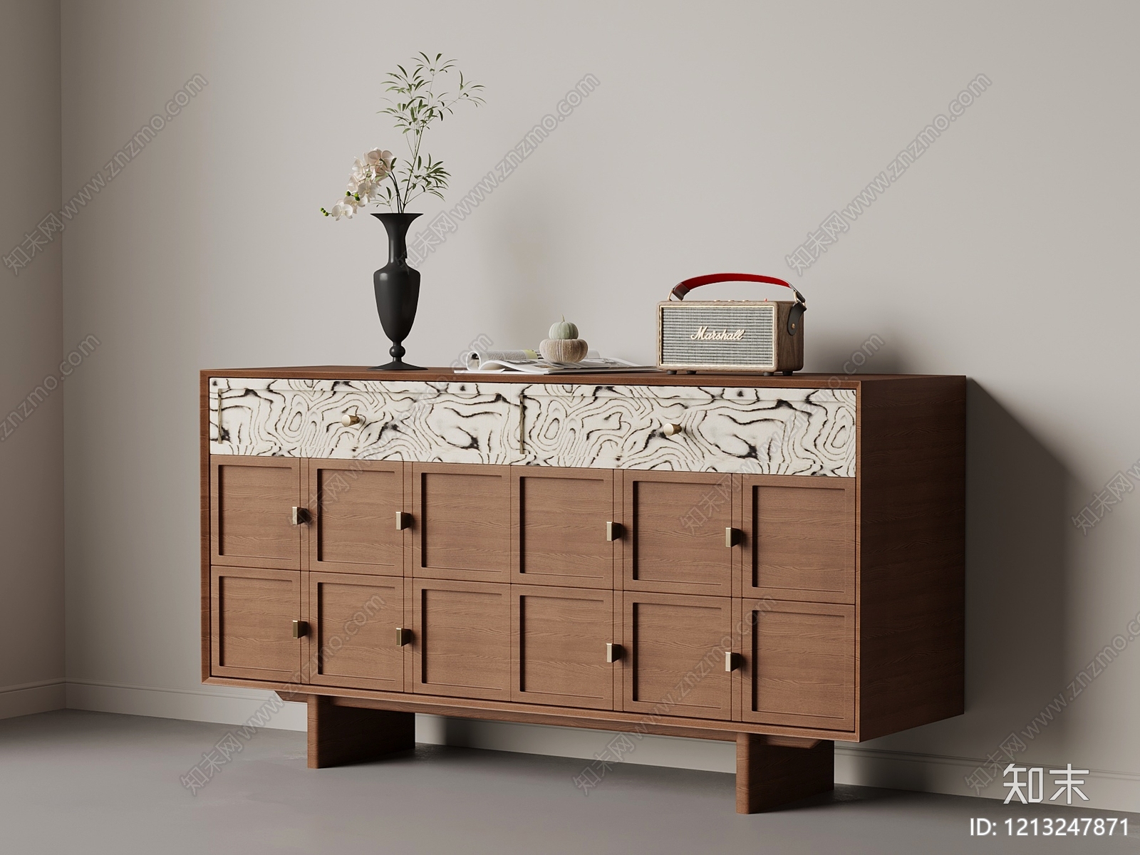 中古风玄关柜SU模型下载【ID:1213247871】