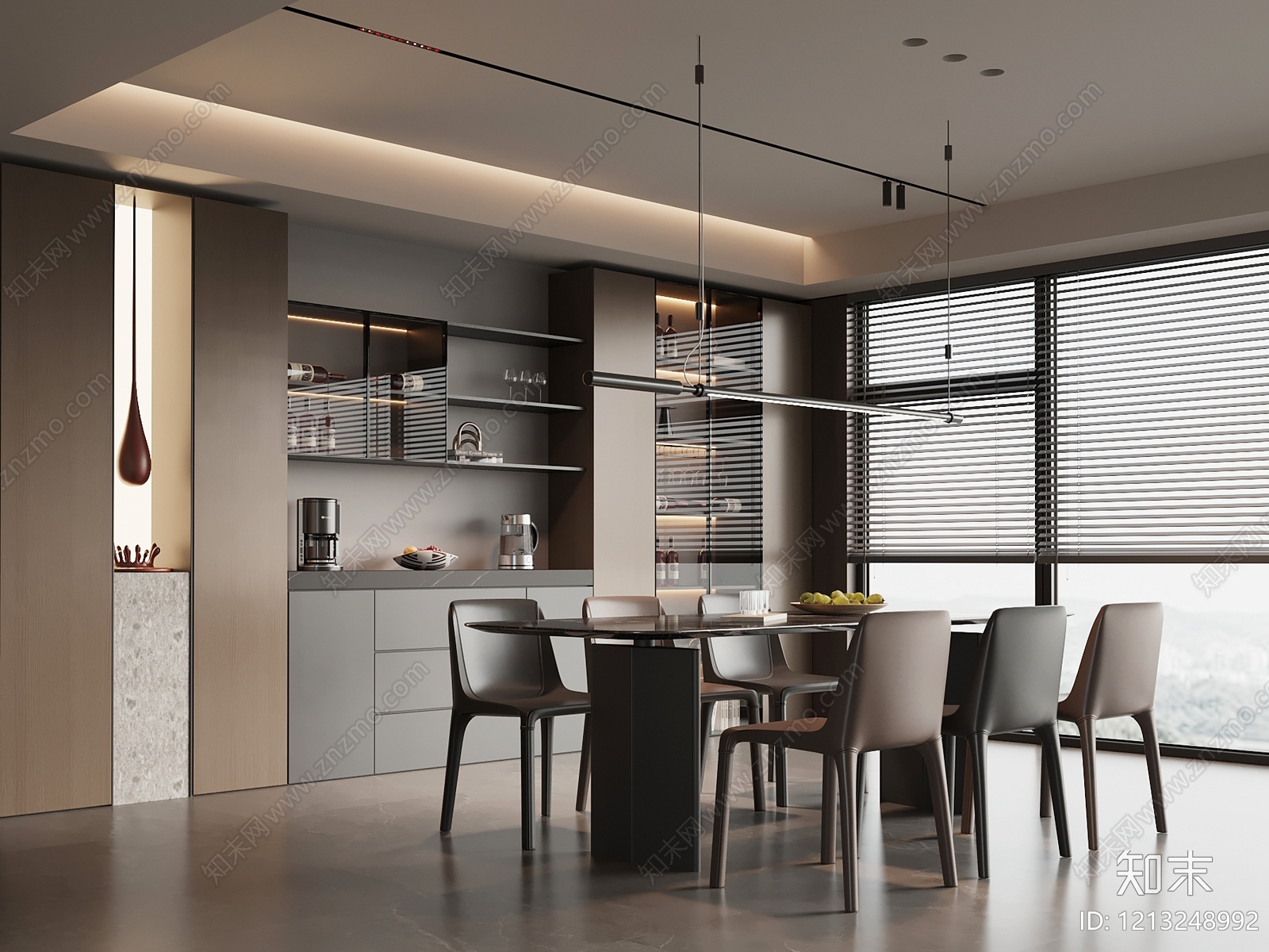 现代家居餐厅3D模型下载【ID:1213248992】