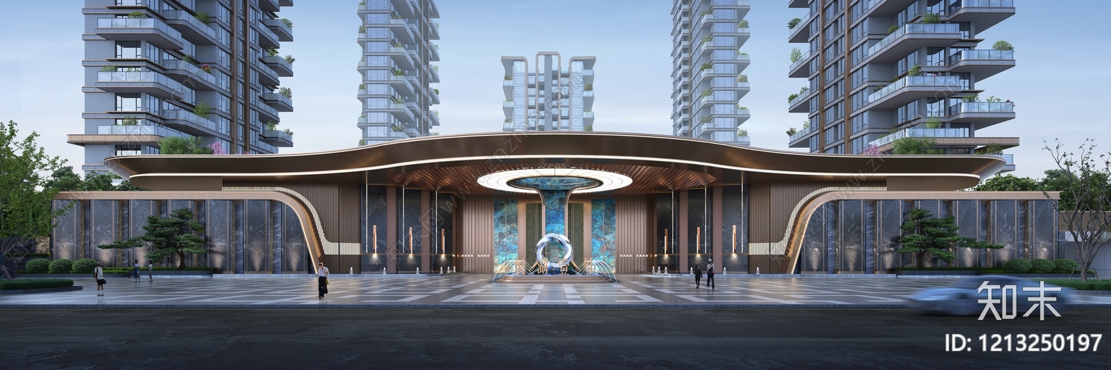 现代轻奢小区建筑下载【ID:1213250197】