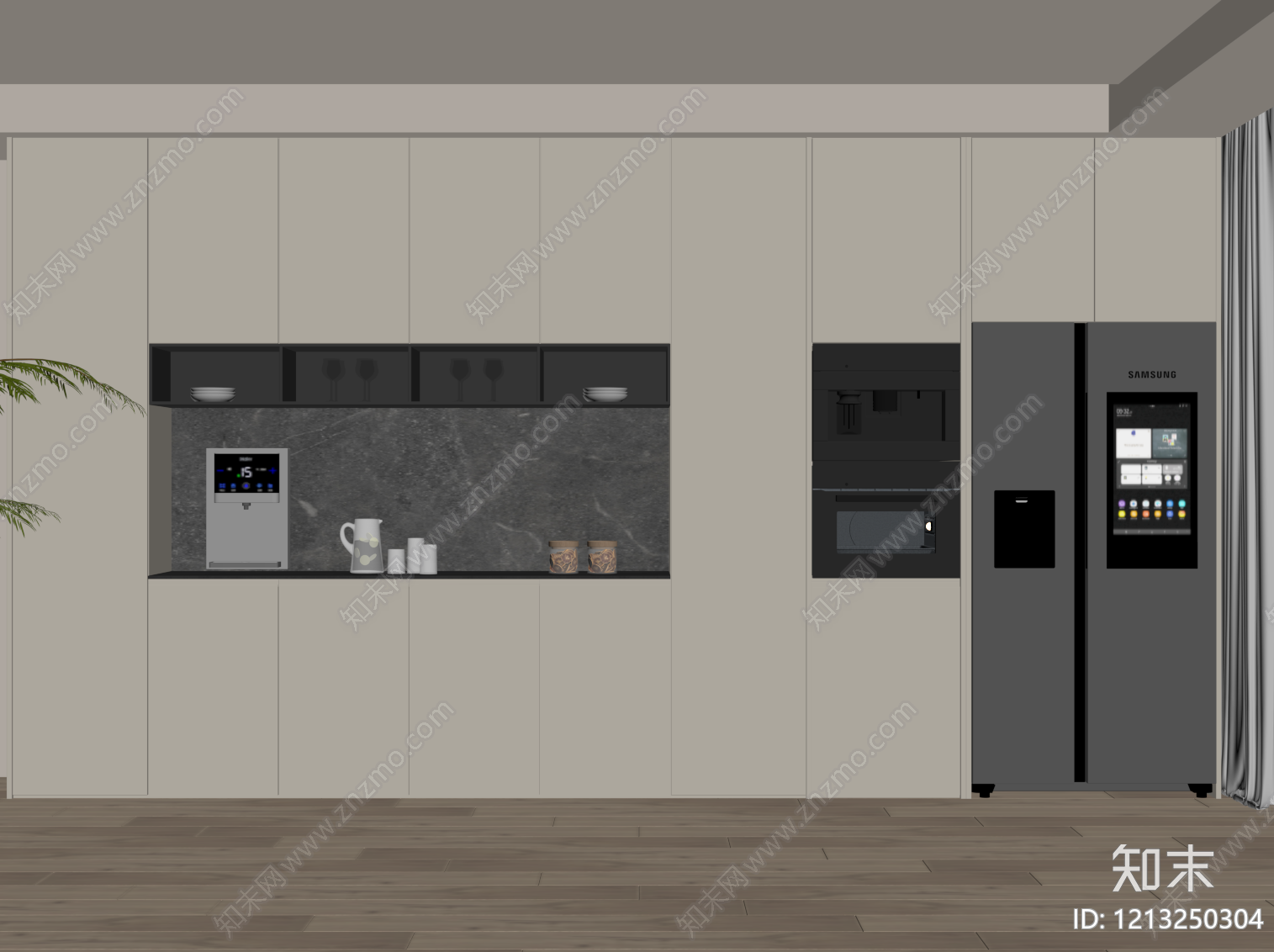 现代简约酒柜SU模型下载【ID:1213250304】