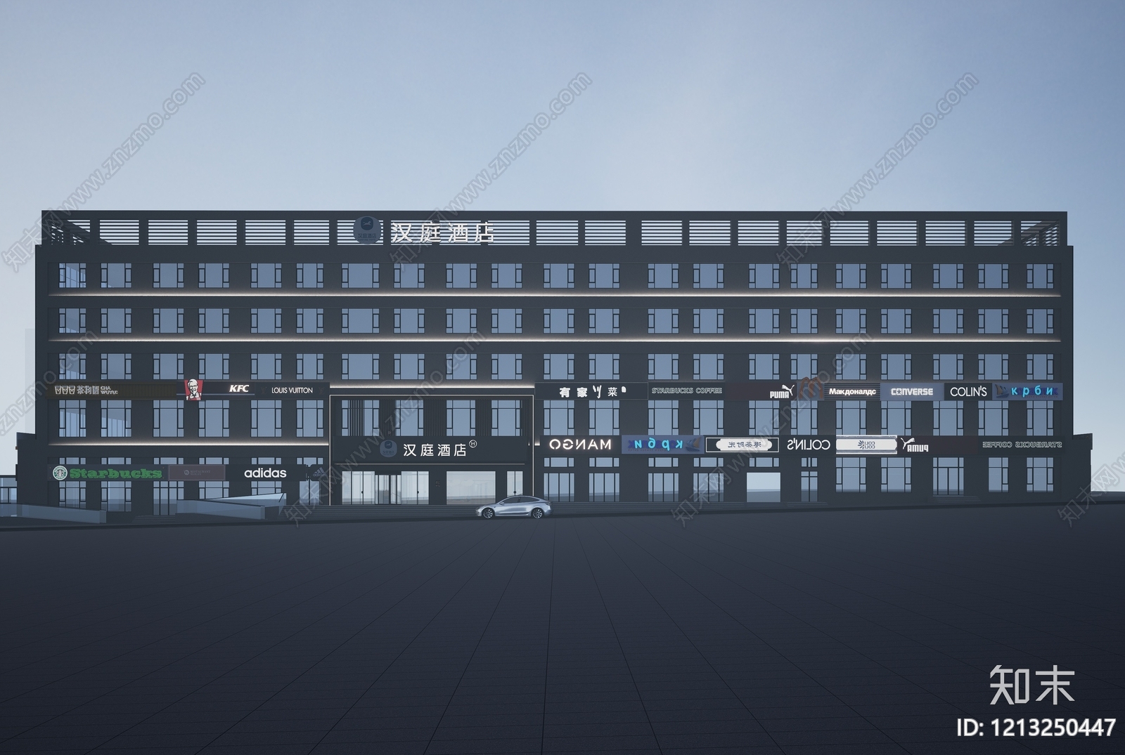 现代主义办公楼SU模型下载【ID:1213250447】