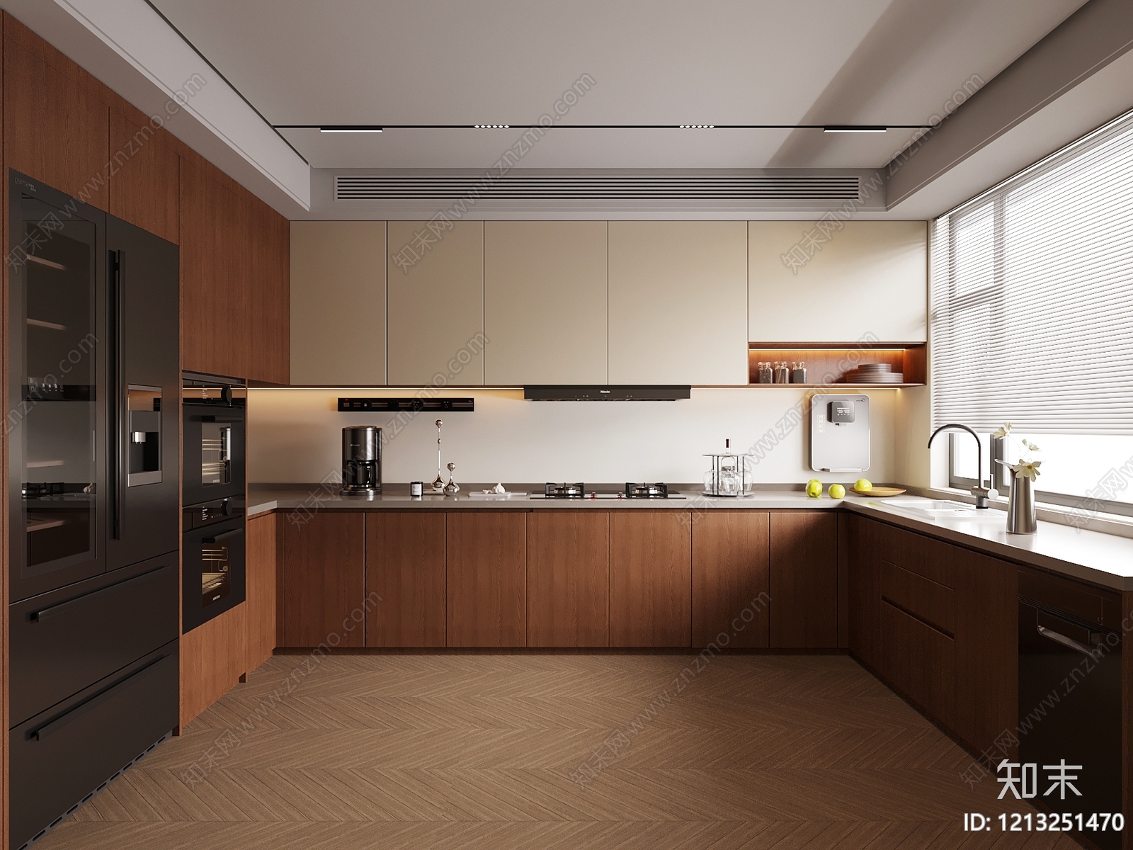 现代简约封闭式厨房3D模型下载【ID:1213251470】