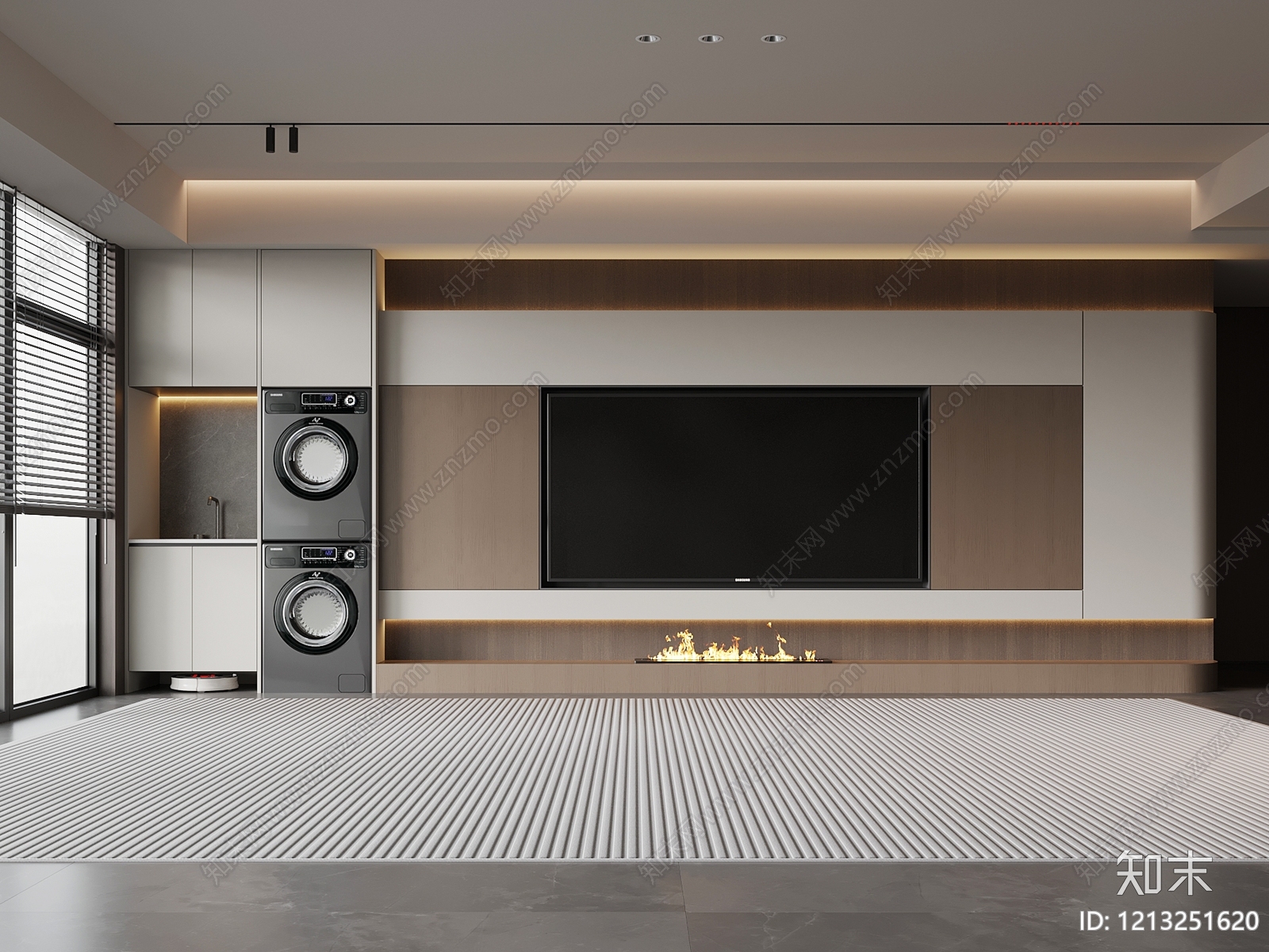 现代简约背景墙SU模型下载【ID:1213251620】