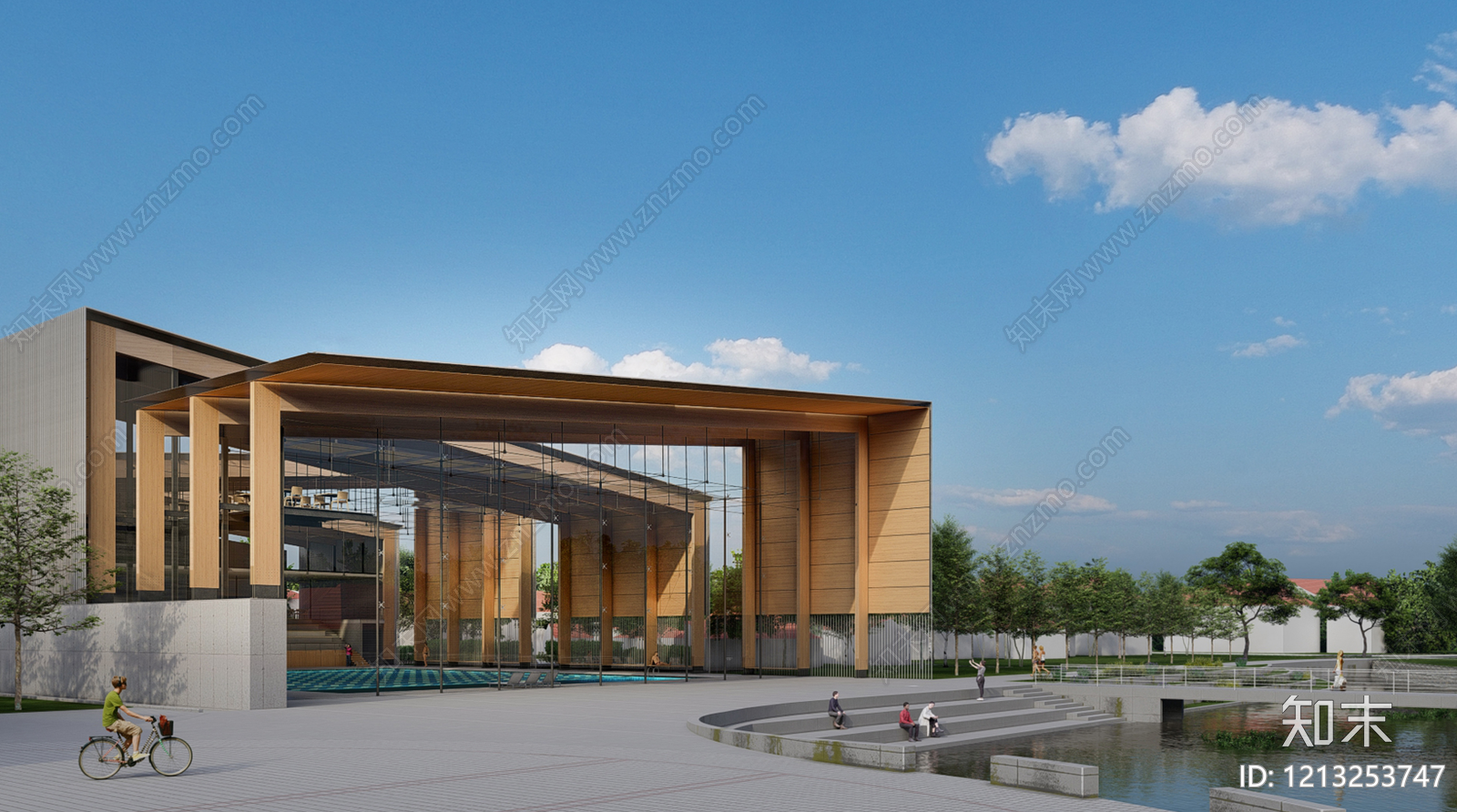 现代极简体育馆建筑下载【ID:1213253747】