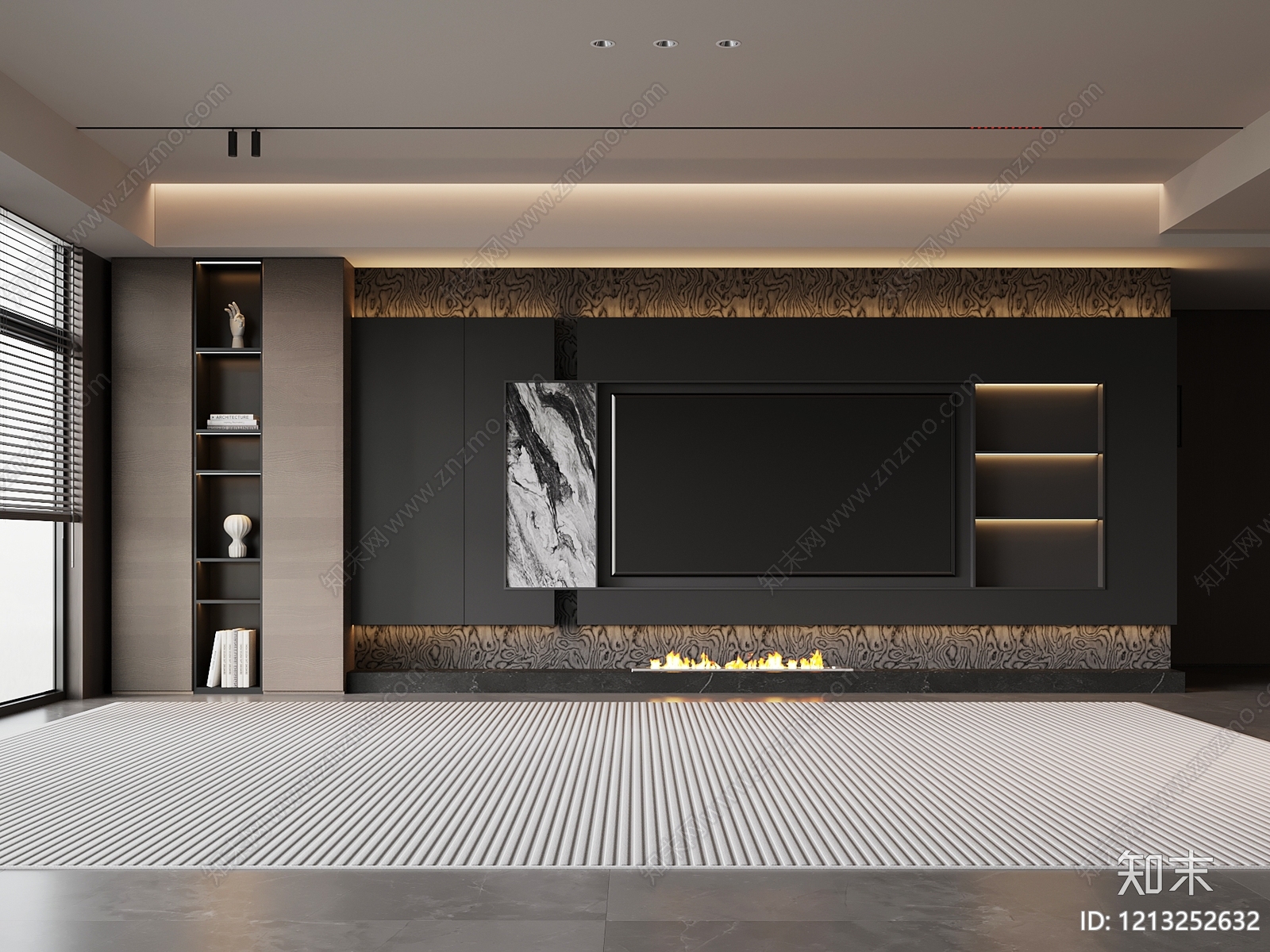 现代背景墙SU模型下载【ID:1213252632】