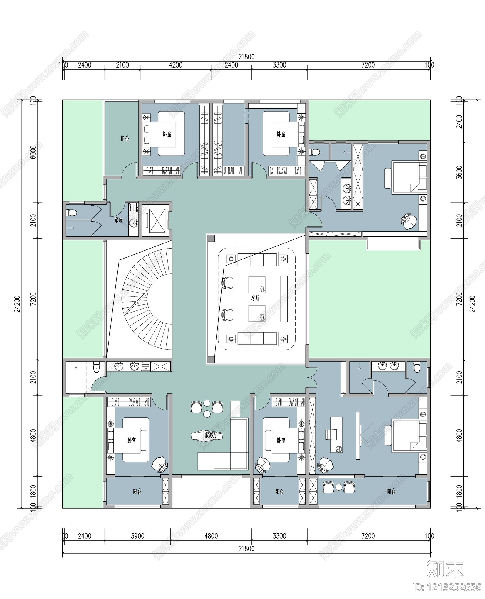 现代别墅建筑cad施工图下载【ID:1213252656】