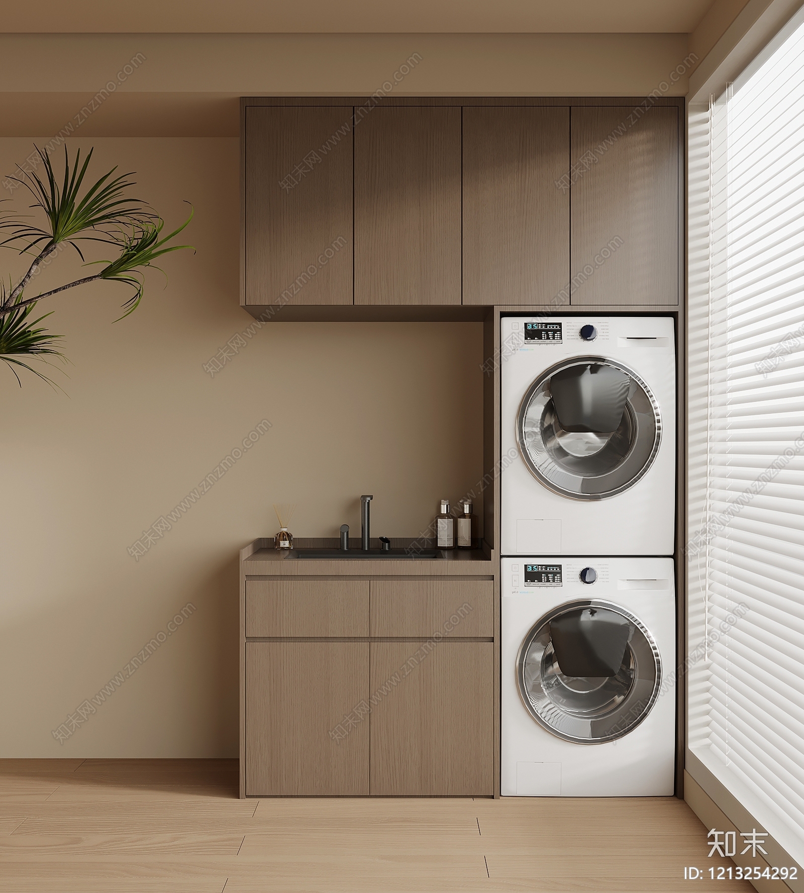 现代洗衣机柜3D模型下载【ID:1213254292】