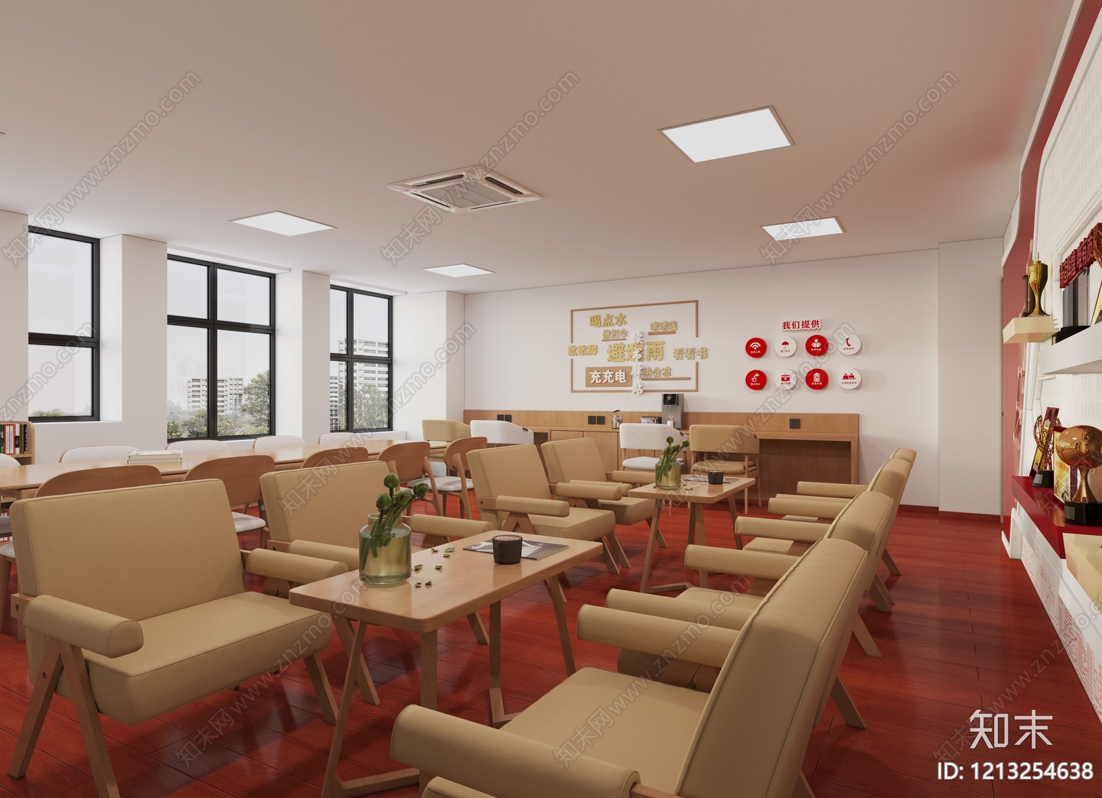 原木风休息区3D模型下载【ID:1213254638】