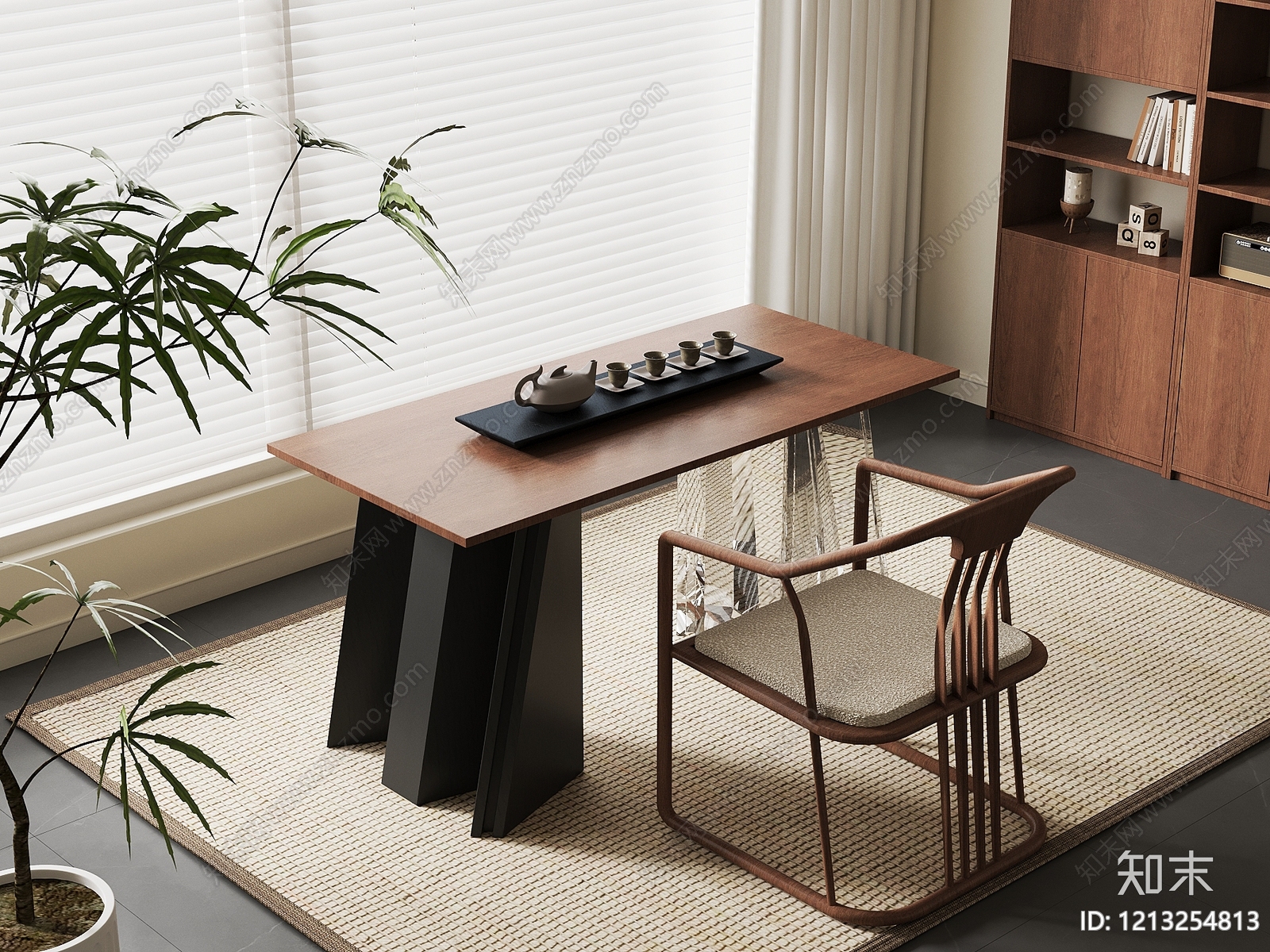 新中式茶桌椅3D模型下载【ID:1213254813】