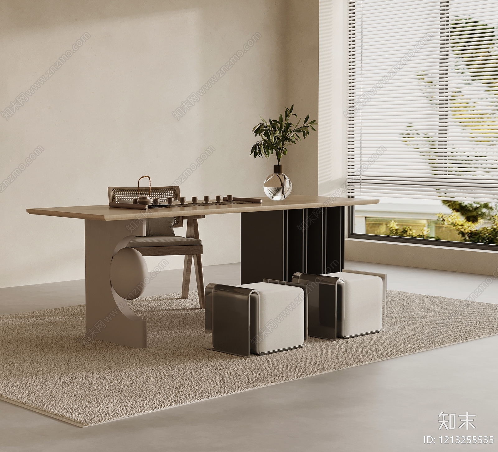 现代茶室3D模型下载【ID:1213255535】