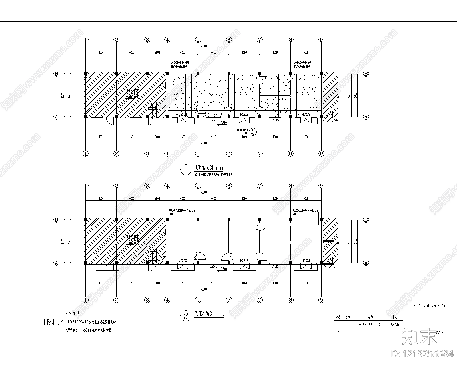 现代开放办公室cad施工图下载【ID:1213255584】