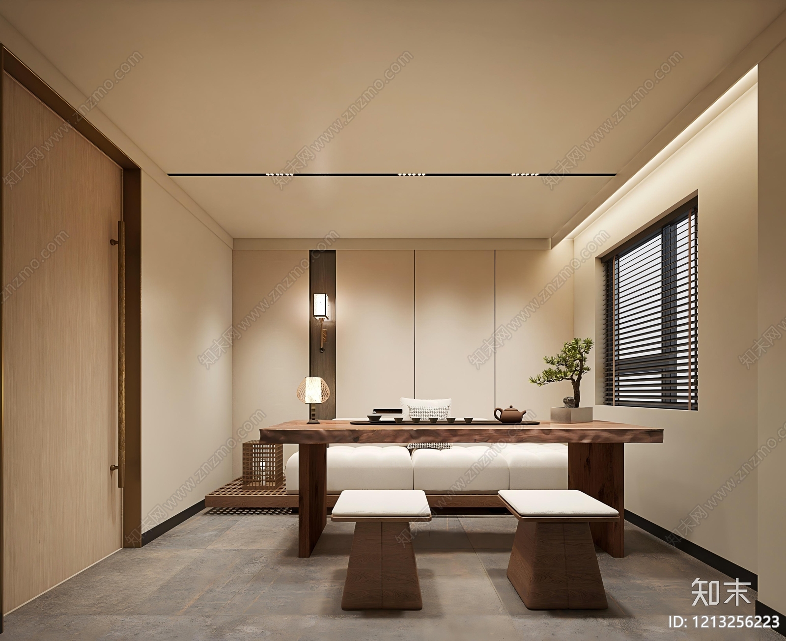新中式茶室3D模型下载【ID:1213256223】