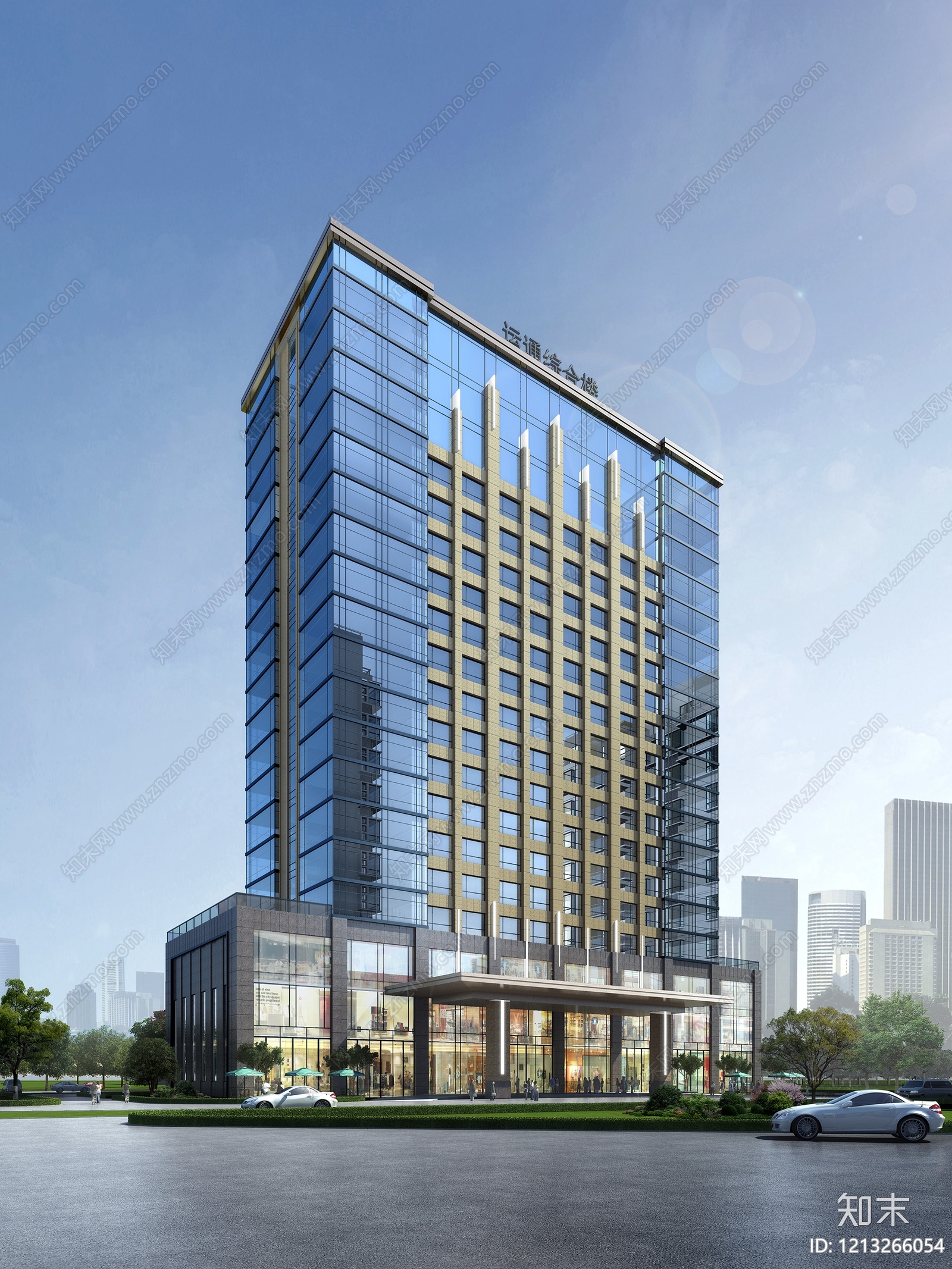 现代主义酒店外观3D模型下载【ID:1213266054】