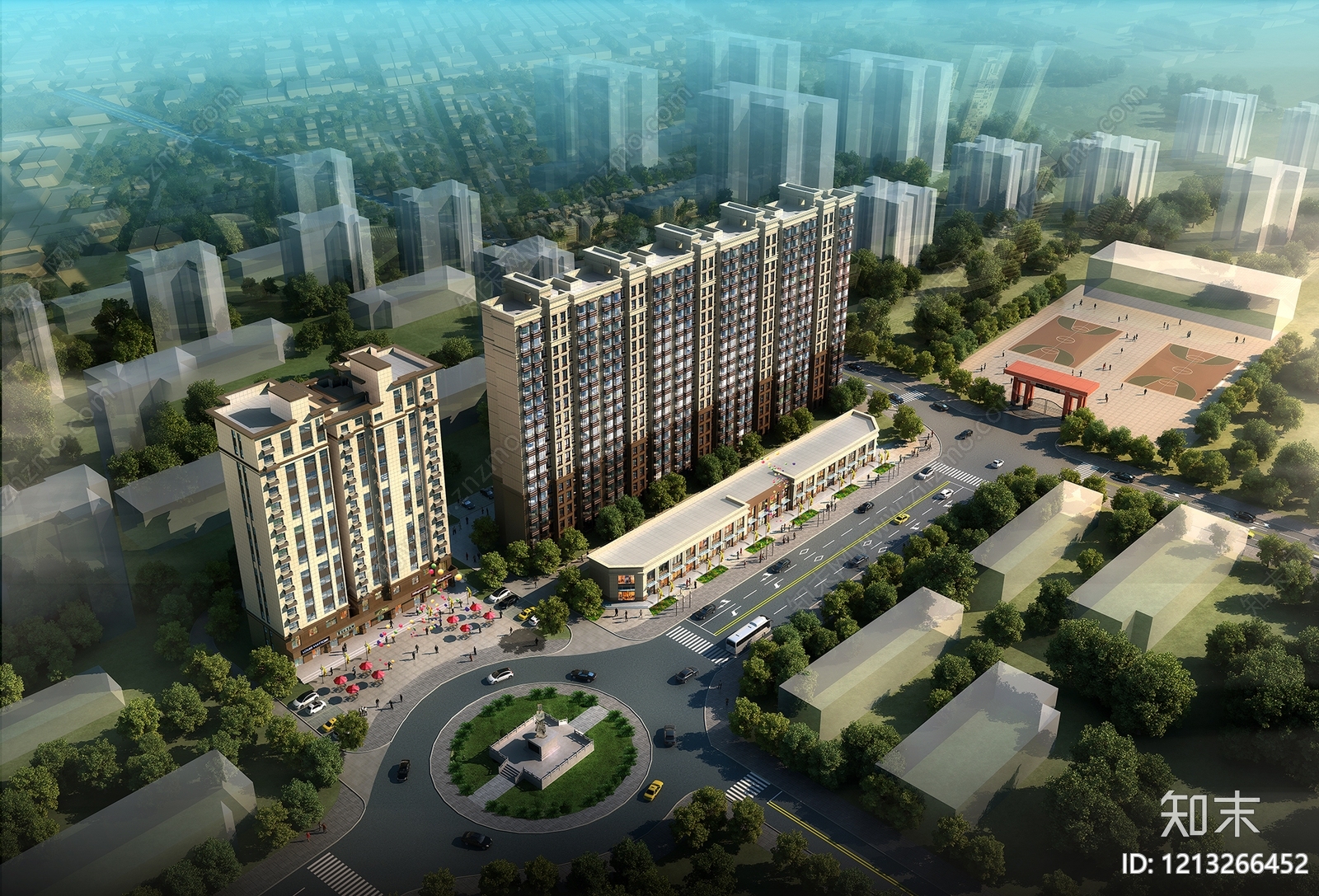 新古典主义小高层住宅楼3D模型下载【ID:1213266452】