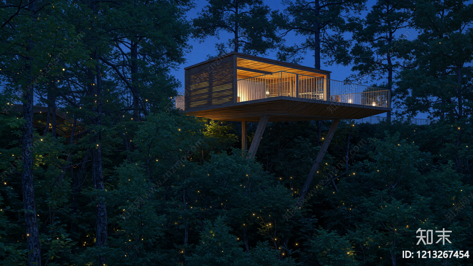 现代主义树屋SU模型下载【ID:1213267454】