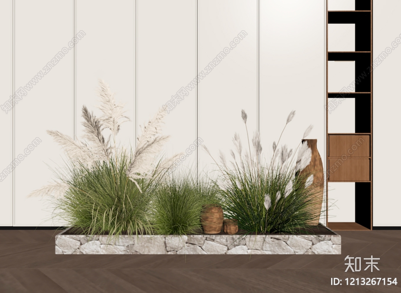 奶油风花草SU模型下载【ID:1213267154】