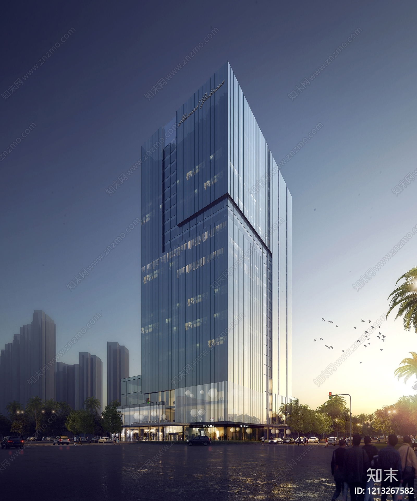 现代主义写字楼3D模型下载【ID:1213267582】