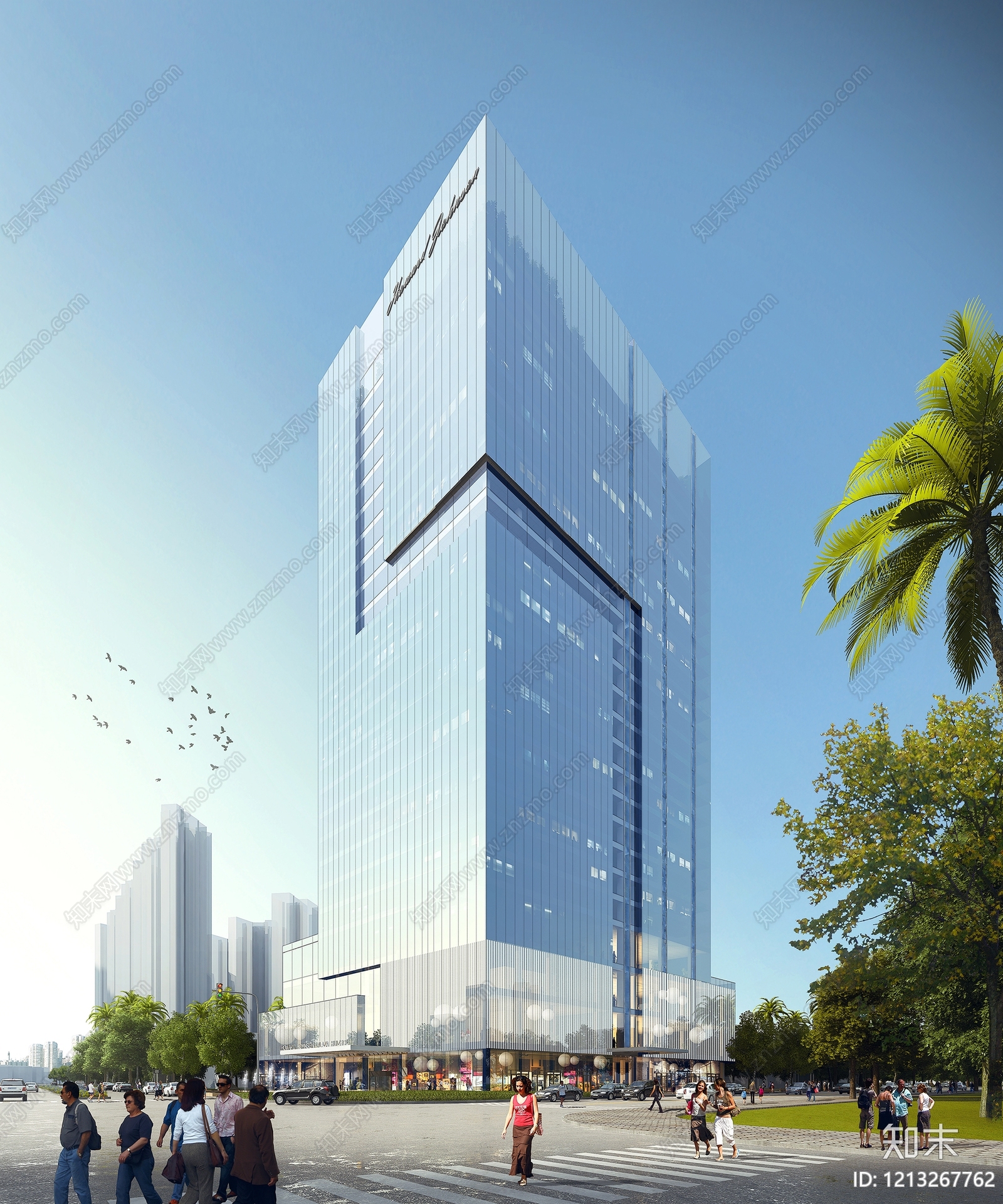 现代主义写字楼3D模型下载【ID:1213267762】