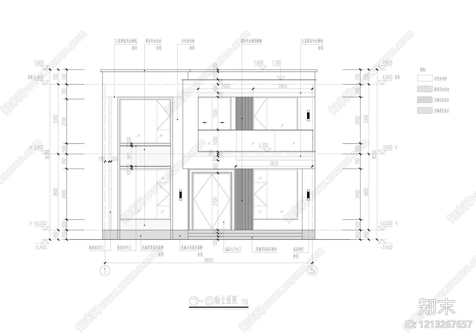 现代别墅建筑cad施工图下载【ID:1213267657】