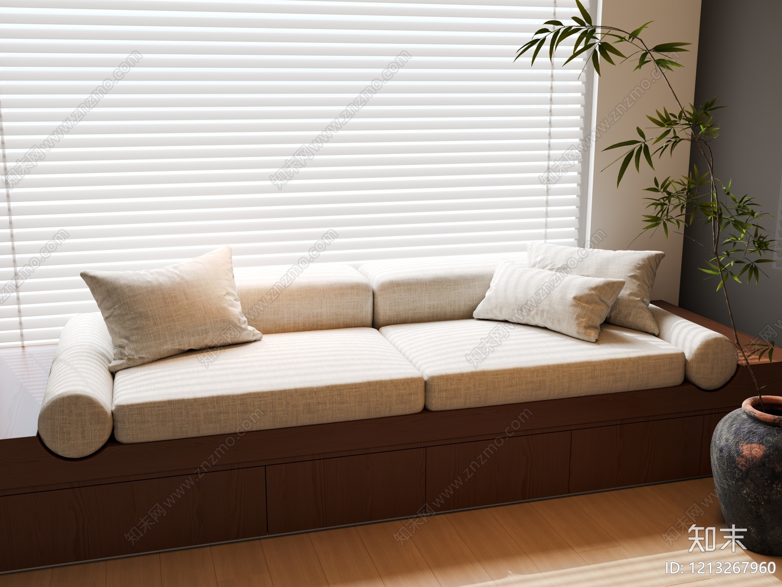 日式卡座沙发SU模型下载【ID:1213267960】