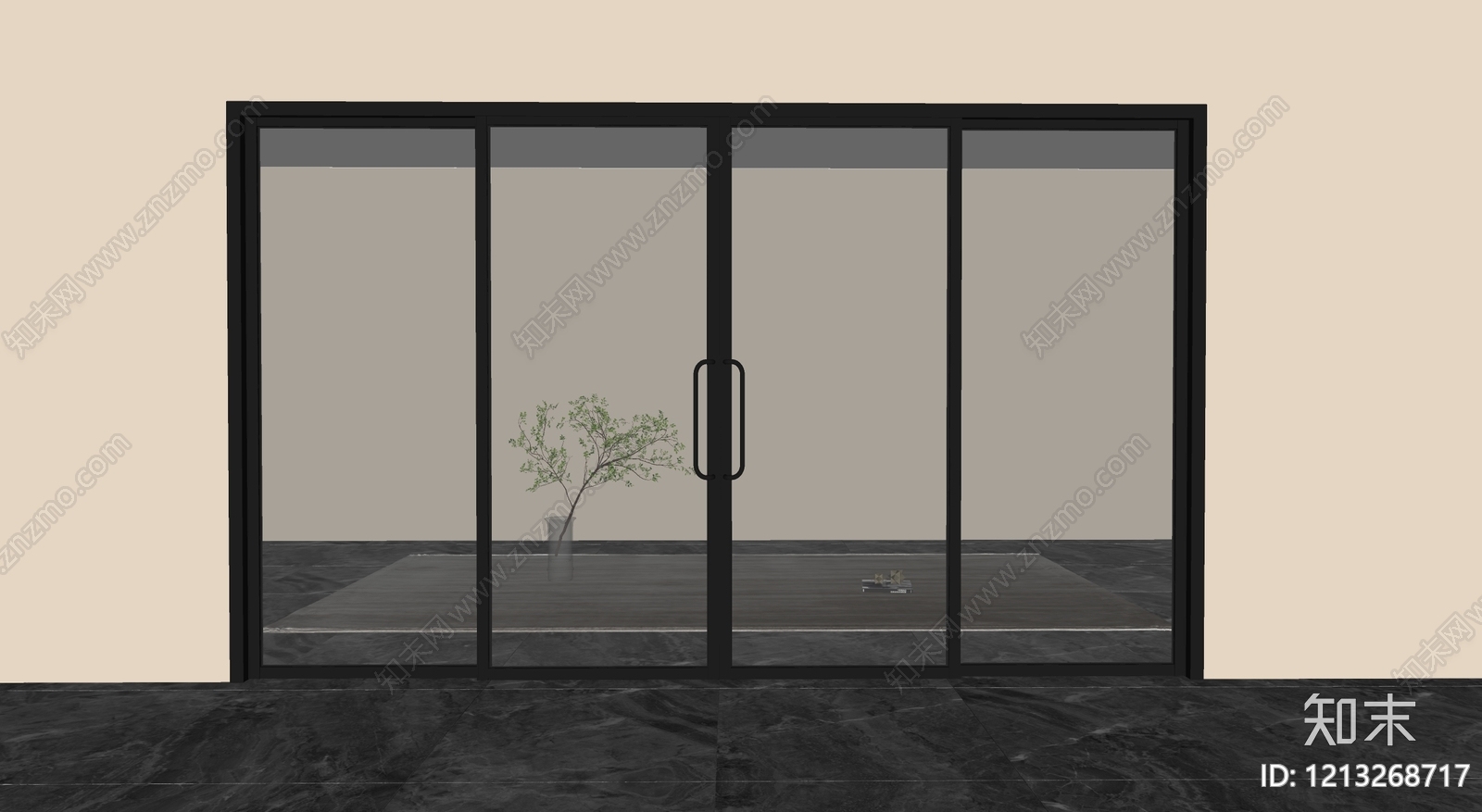 现代推拉门SU模型下载【ID:1213268717】